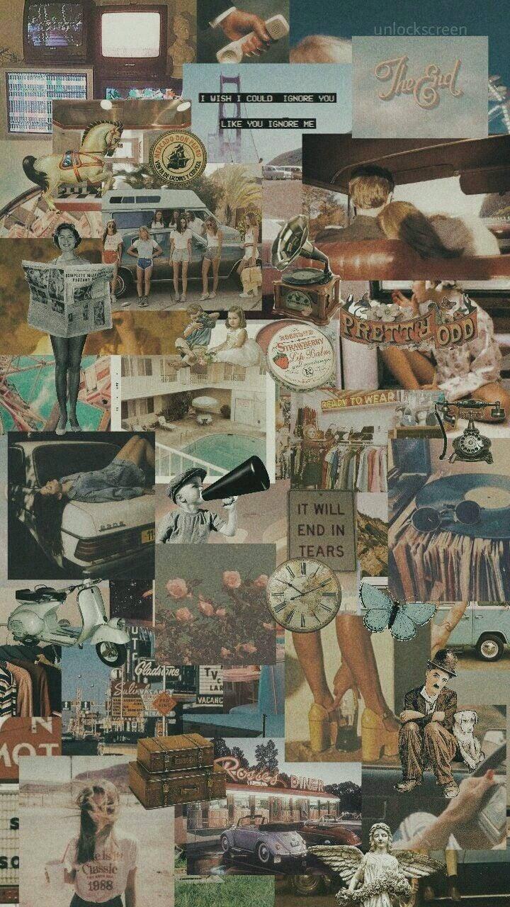 Old Things Aesthetic Collage — 720x1280 wallpaper