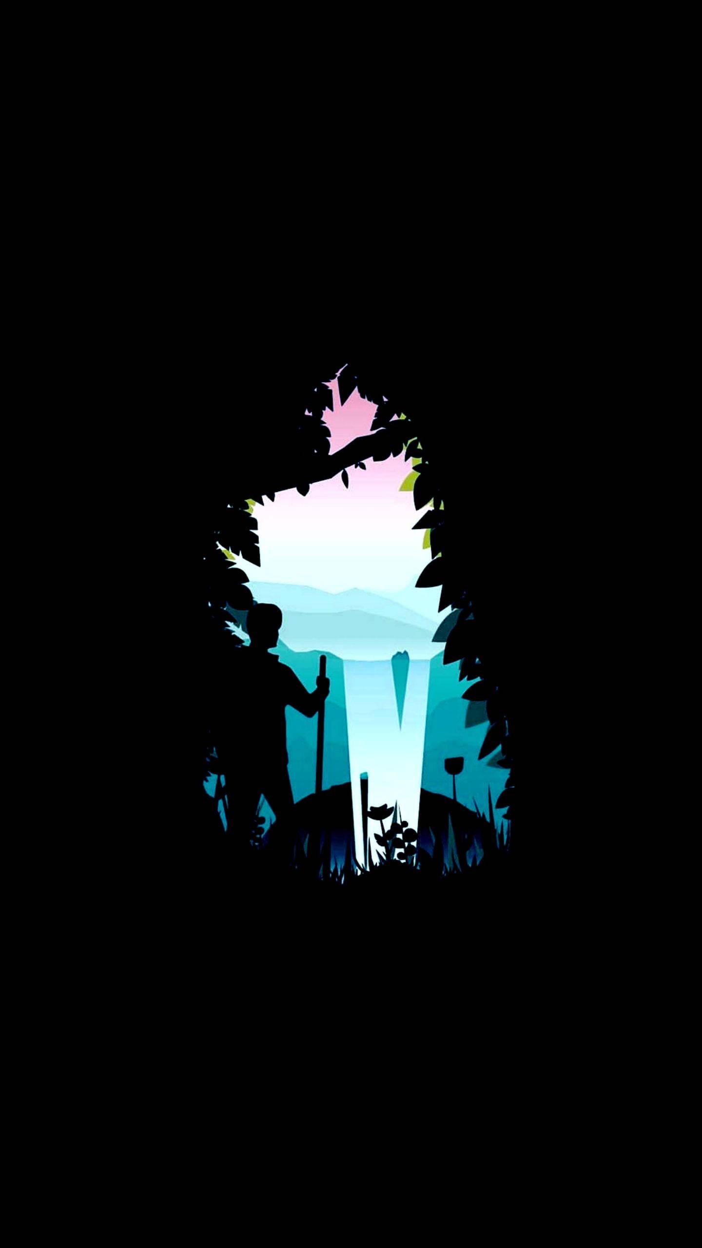 Oled Human Silhouette — 1440x2560 wallpaper