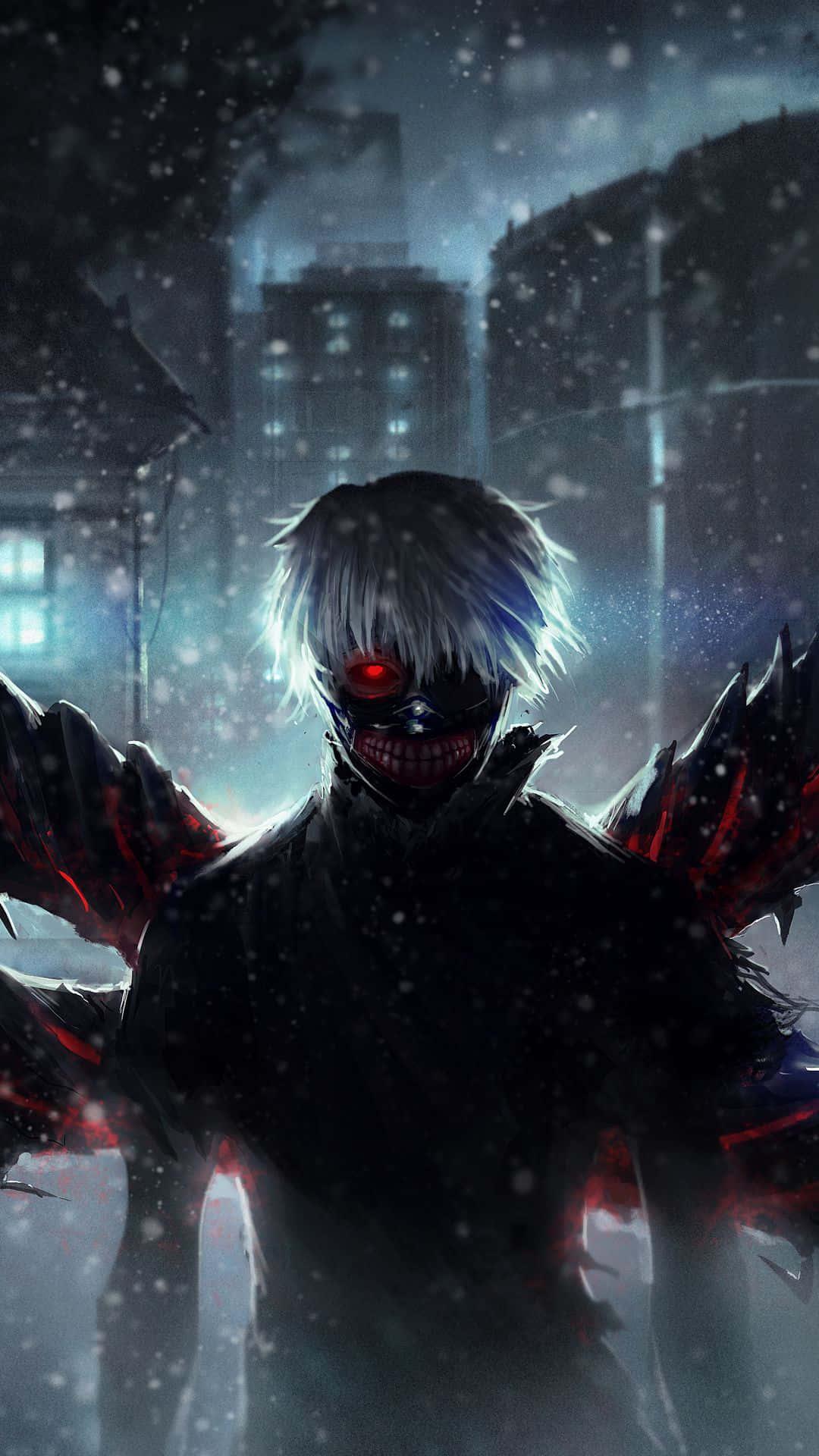 One-eyed ghoul, Ken Kaneki haunts the post-apocalyptic Tokyo — 1080x1920 wallpaper
