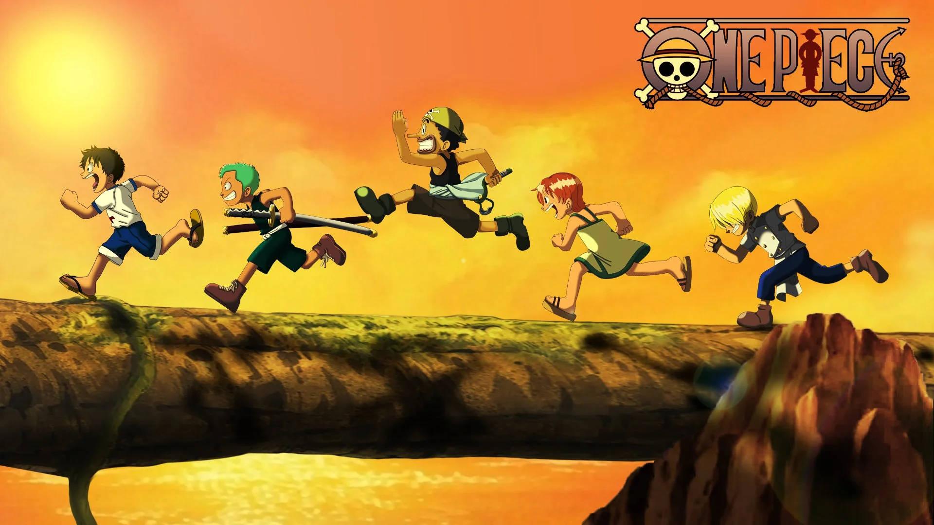 One Piece Desktop Kids Running — 1920x1080 wallpaper