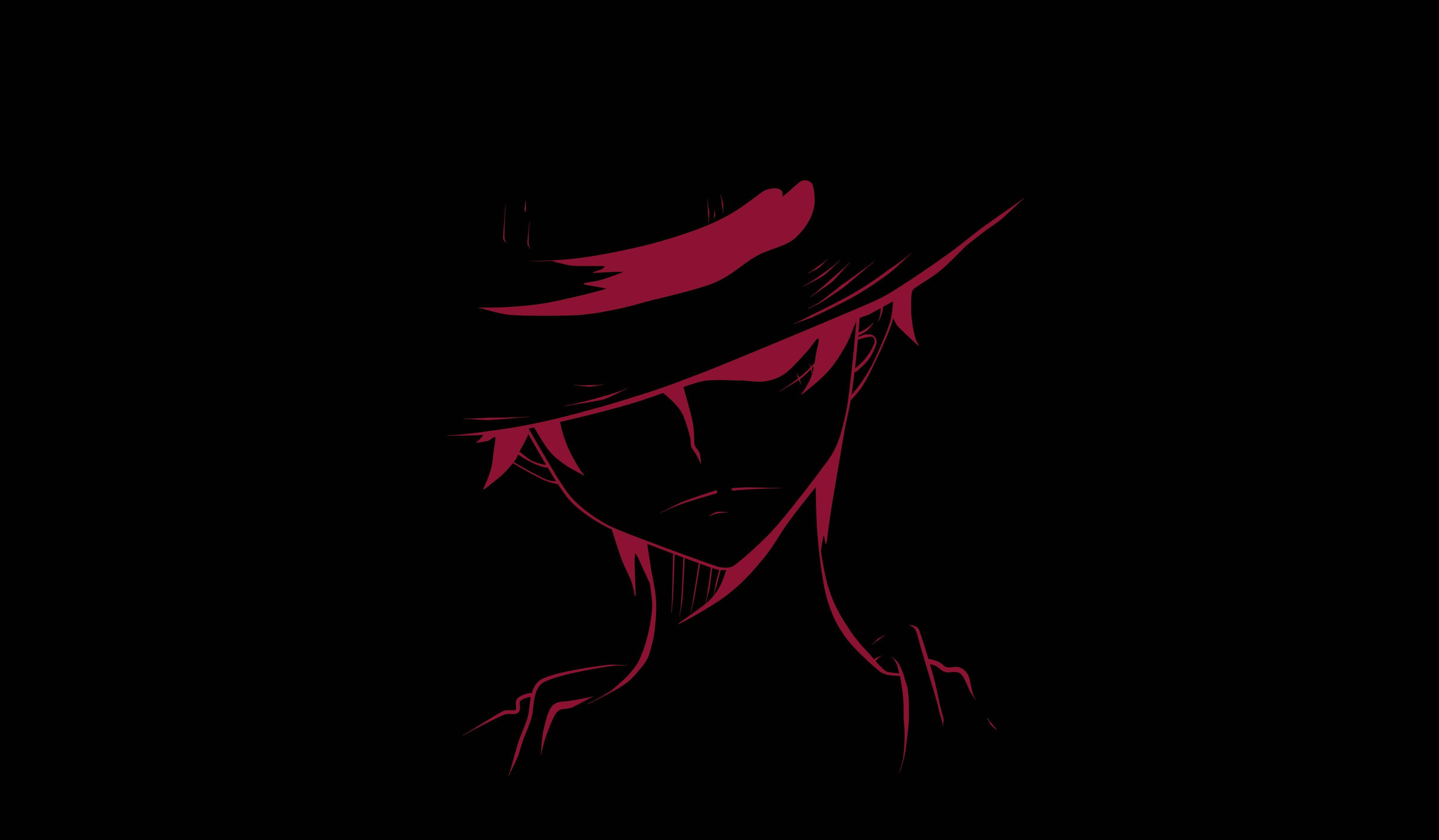 One Piece Desktop Luffy Red Art — 4874x2846 wallpaper