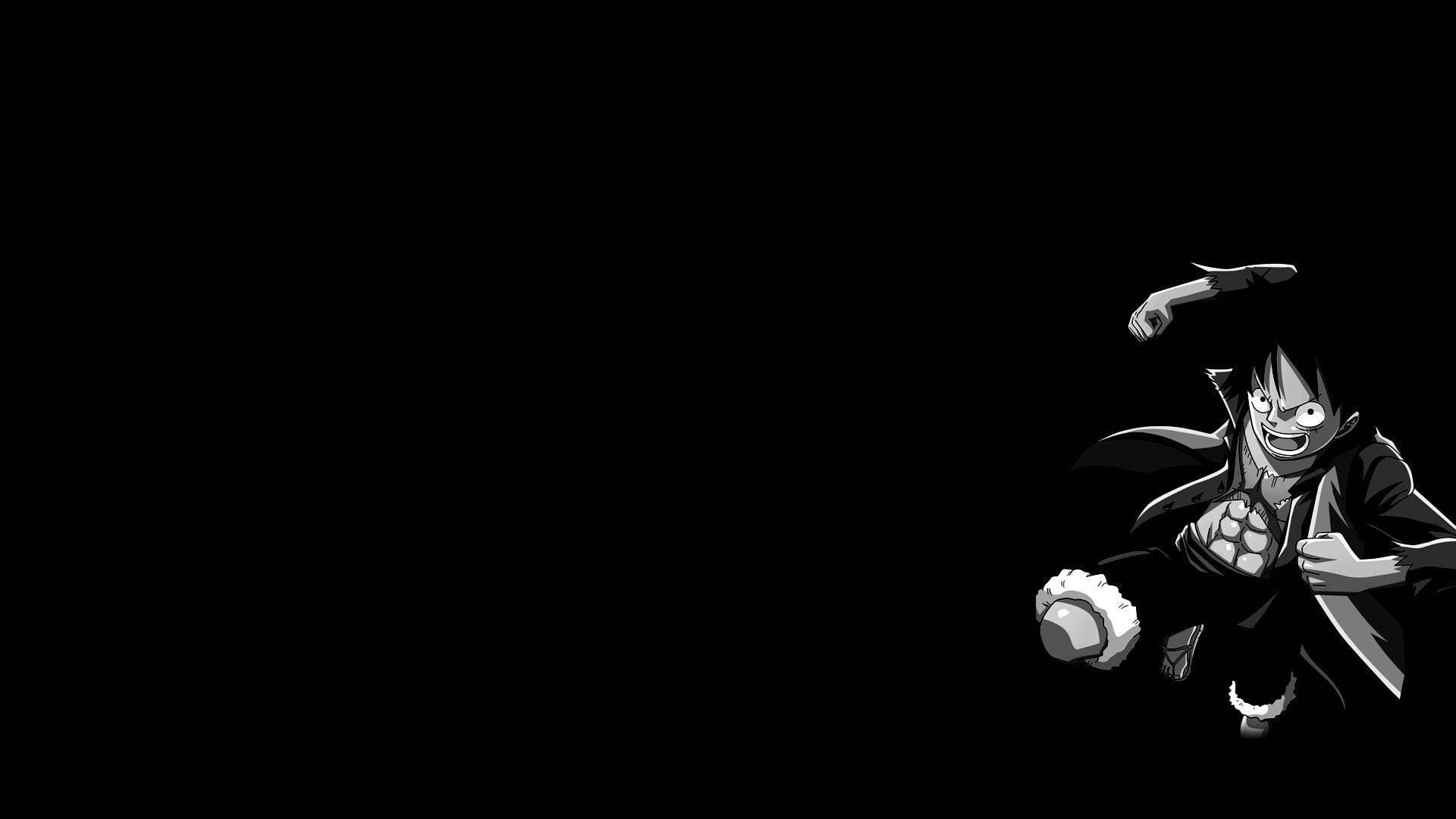 One Piece Monkey D Luffy Black And White PFP — 1920x1080 wallpaper