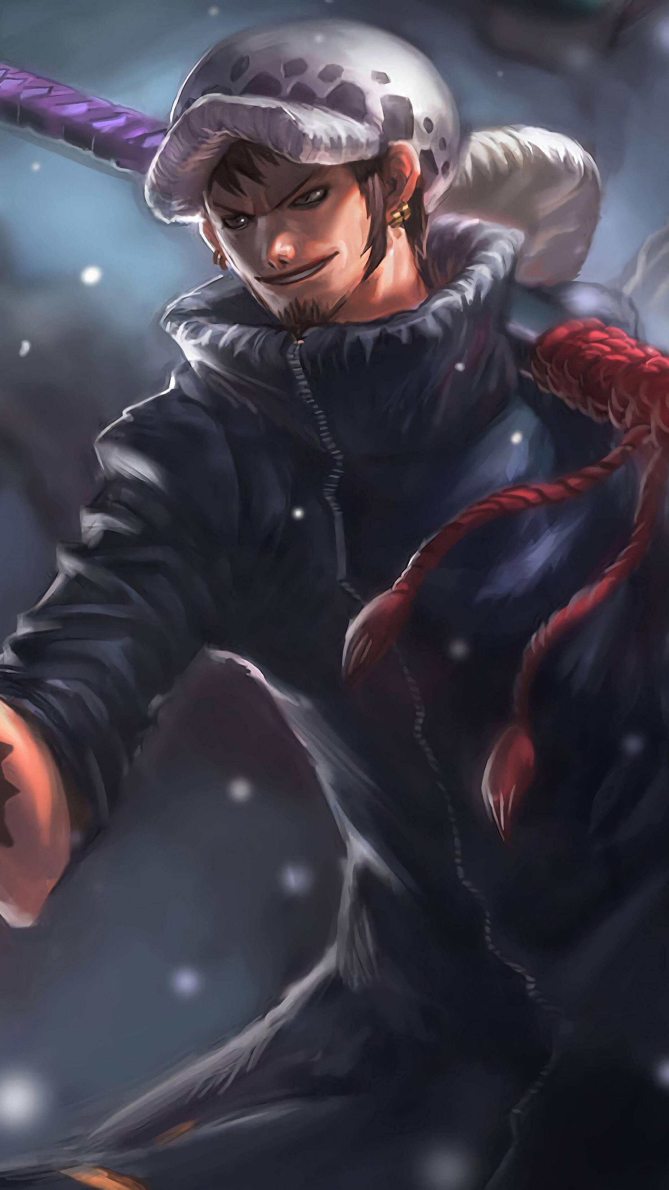 One Piece Phone Law Smirking — 2160x3840 wallpaper