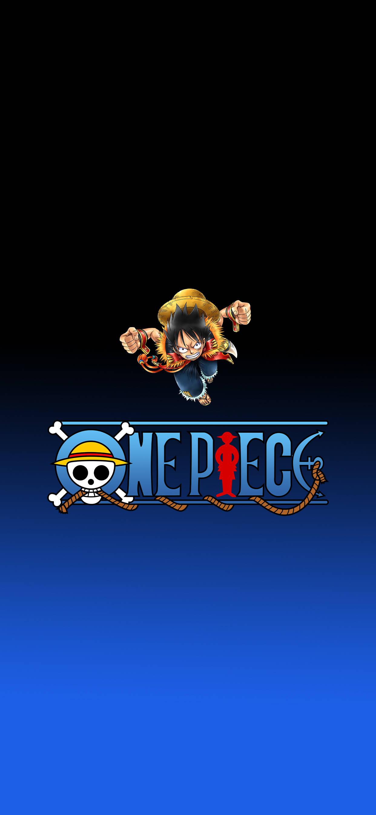 One Piece Phone Logo And Luffy — 1242x2688 wallpaper