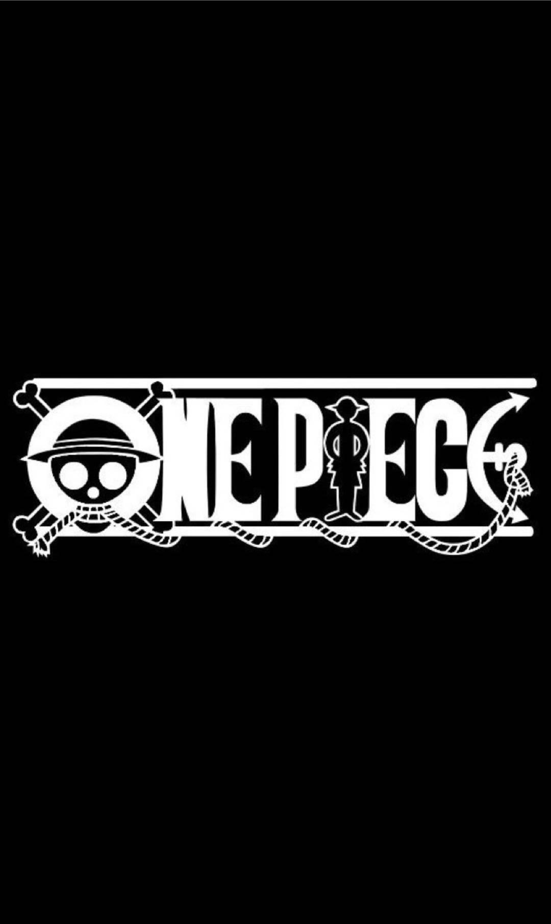 One Piece Phone Logo On Black — 1080x1809 wallpaper