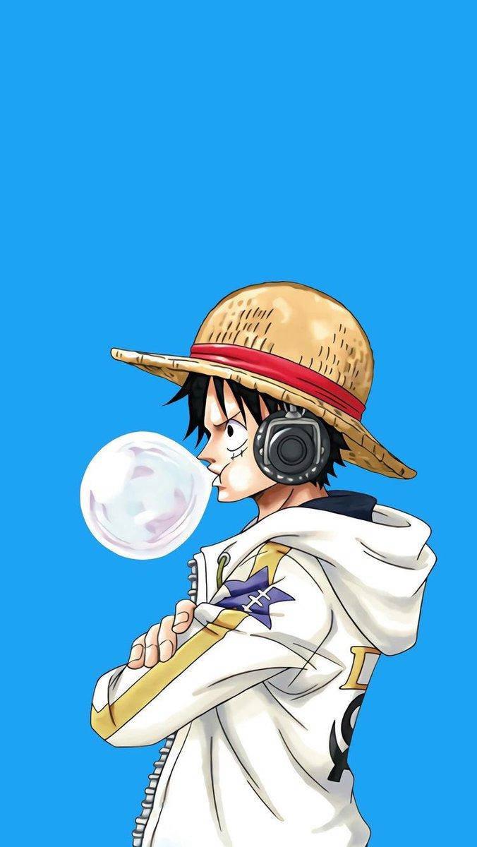 One Piece Phone Luffy Blowing Gum — 676x1200 wallpaper