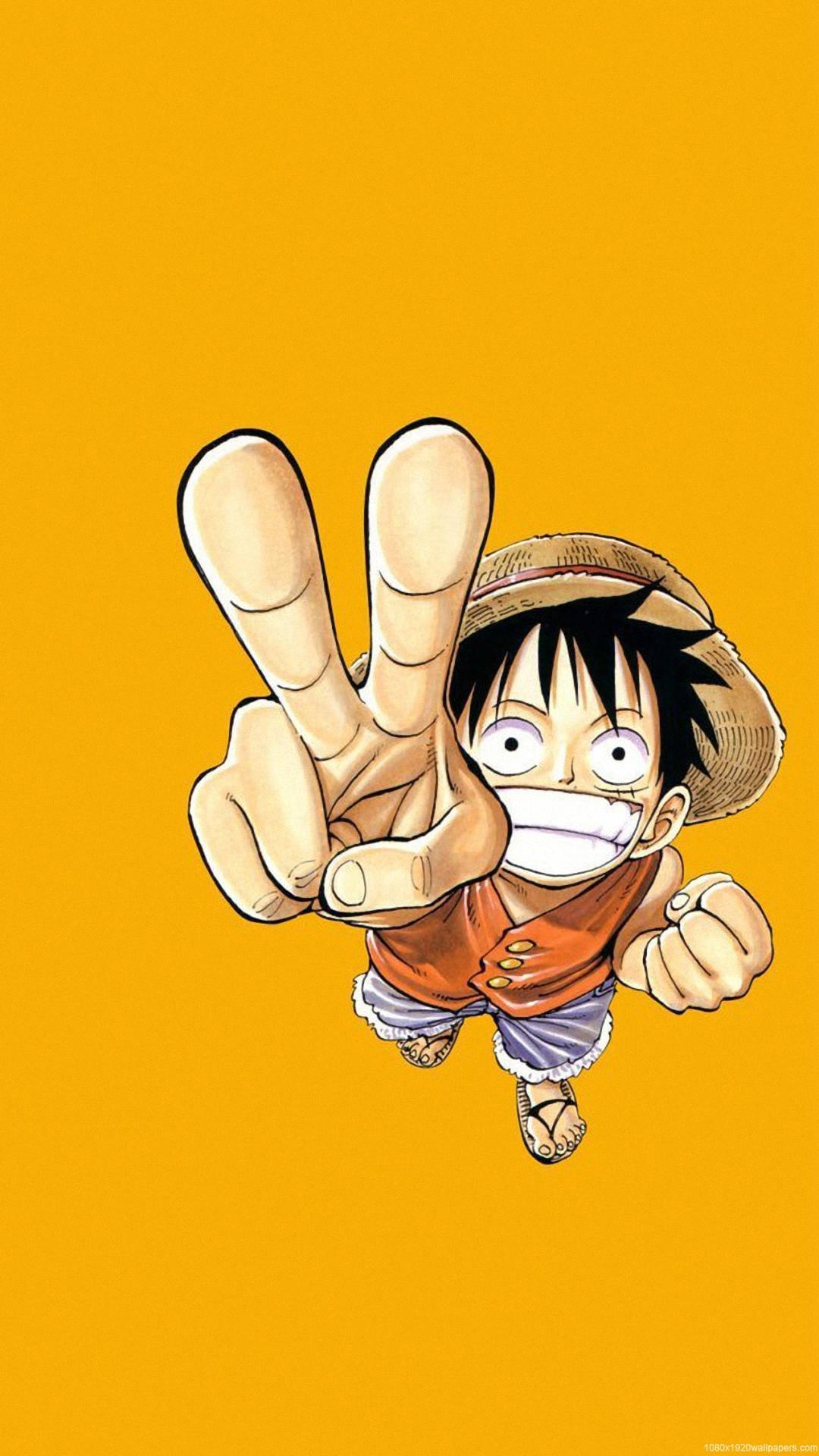 One Piece Phone Luffy Peace Sign — 1080x1920 wallpaper