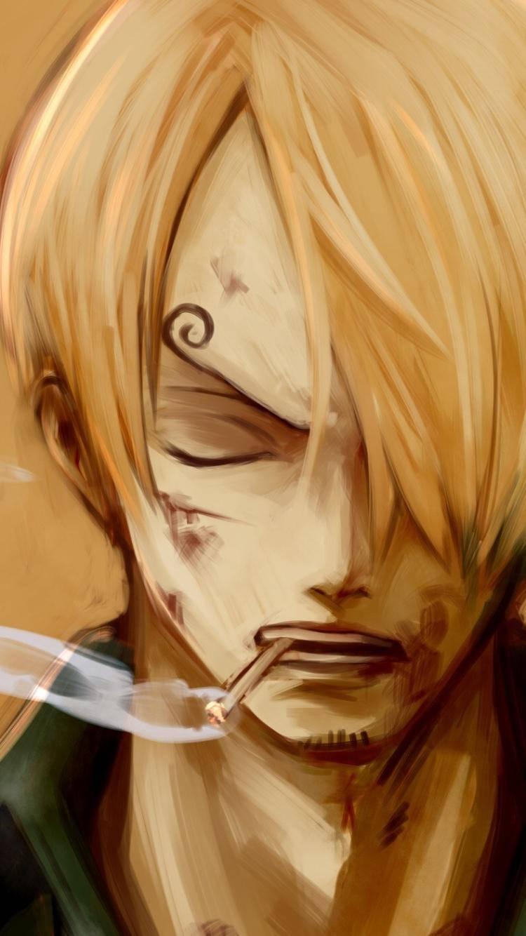One Piece Phone Sanji Smoking — 750x1334 wallpaper