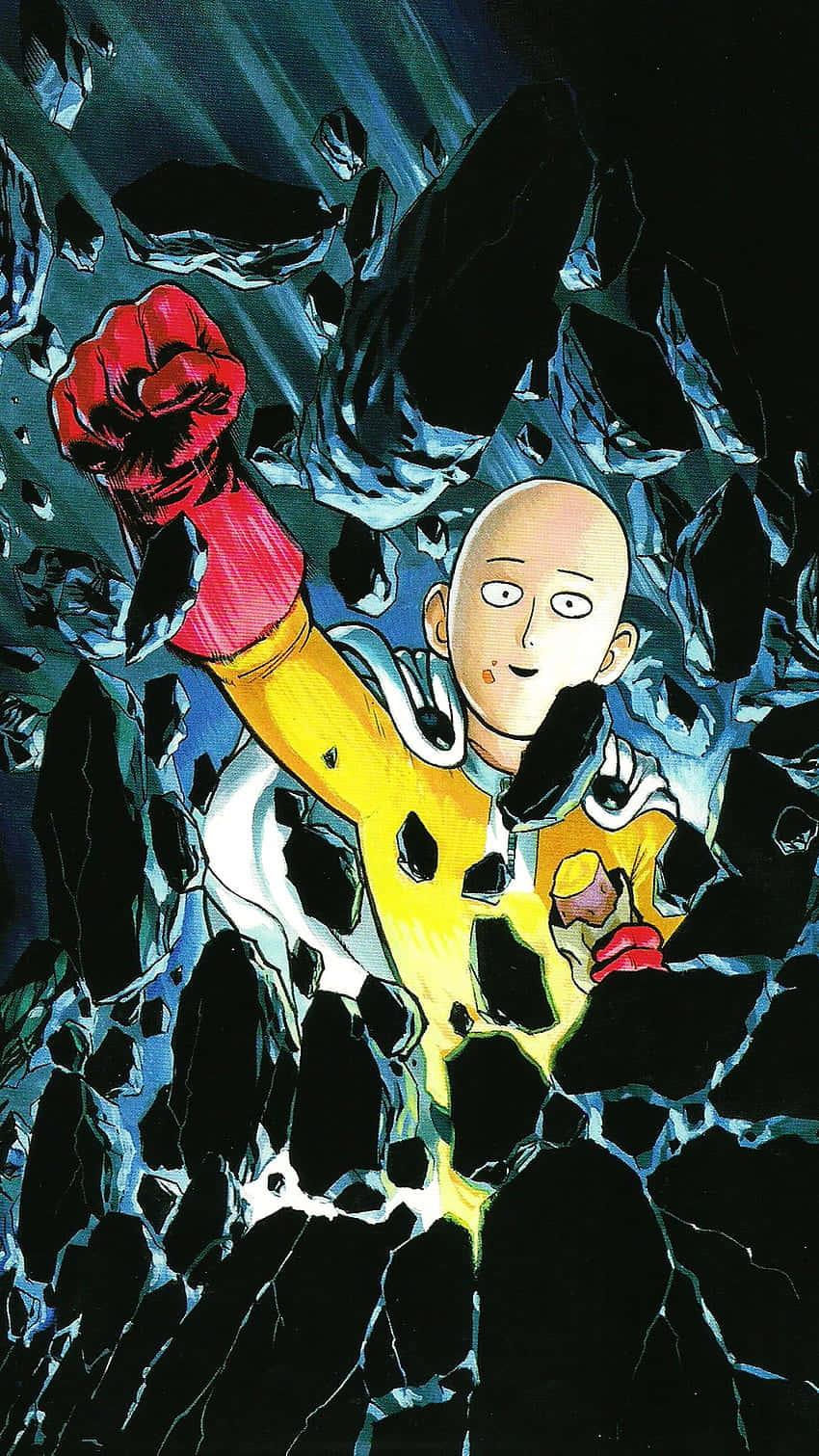 One Punch Man delivers a powerful punch into the sky — 850x1511 wallpaper
