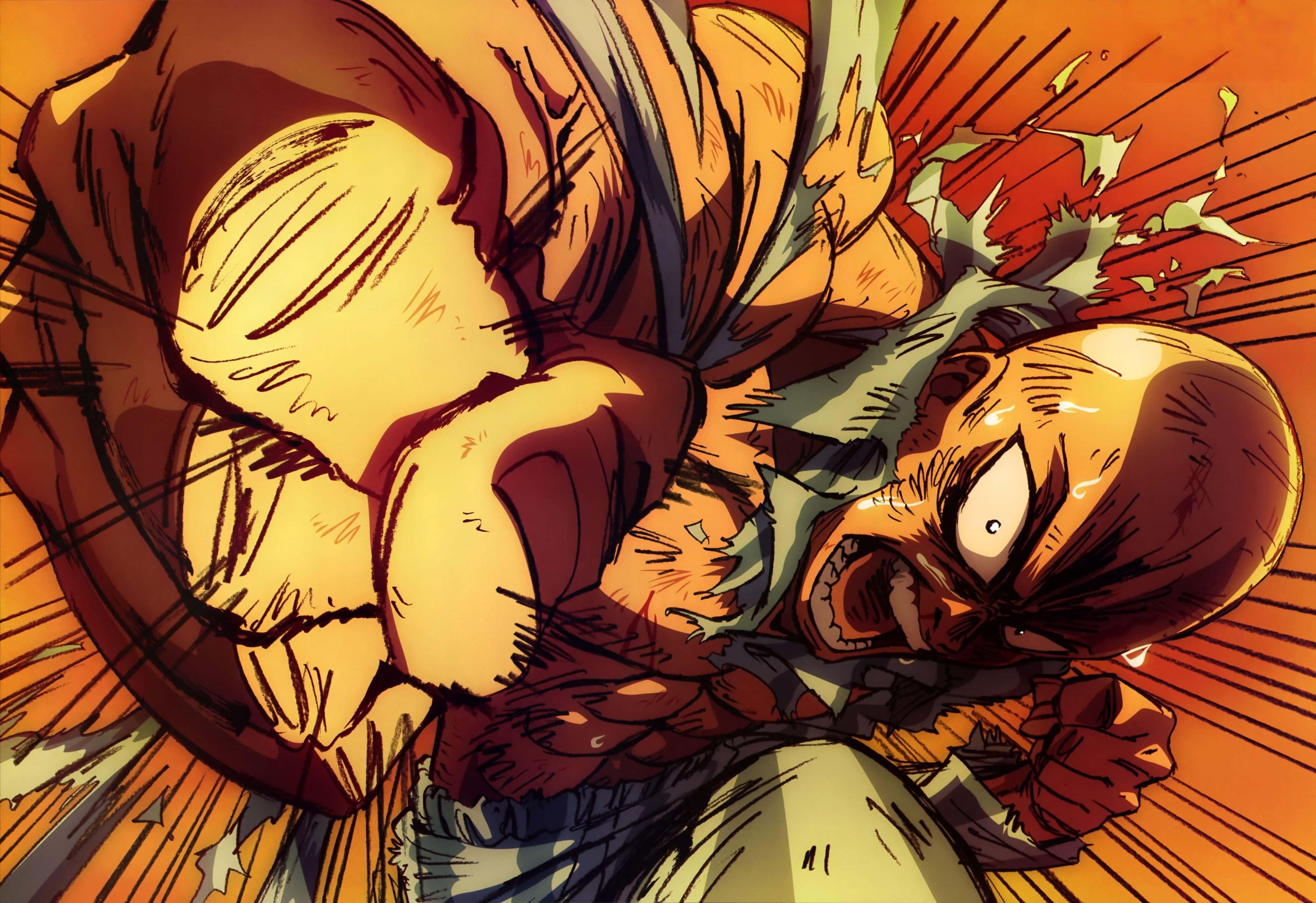 One Punch Man Turning a Corner — 4096x2811 wallpaper