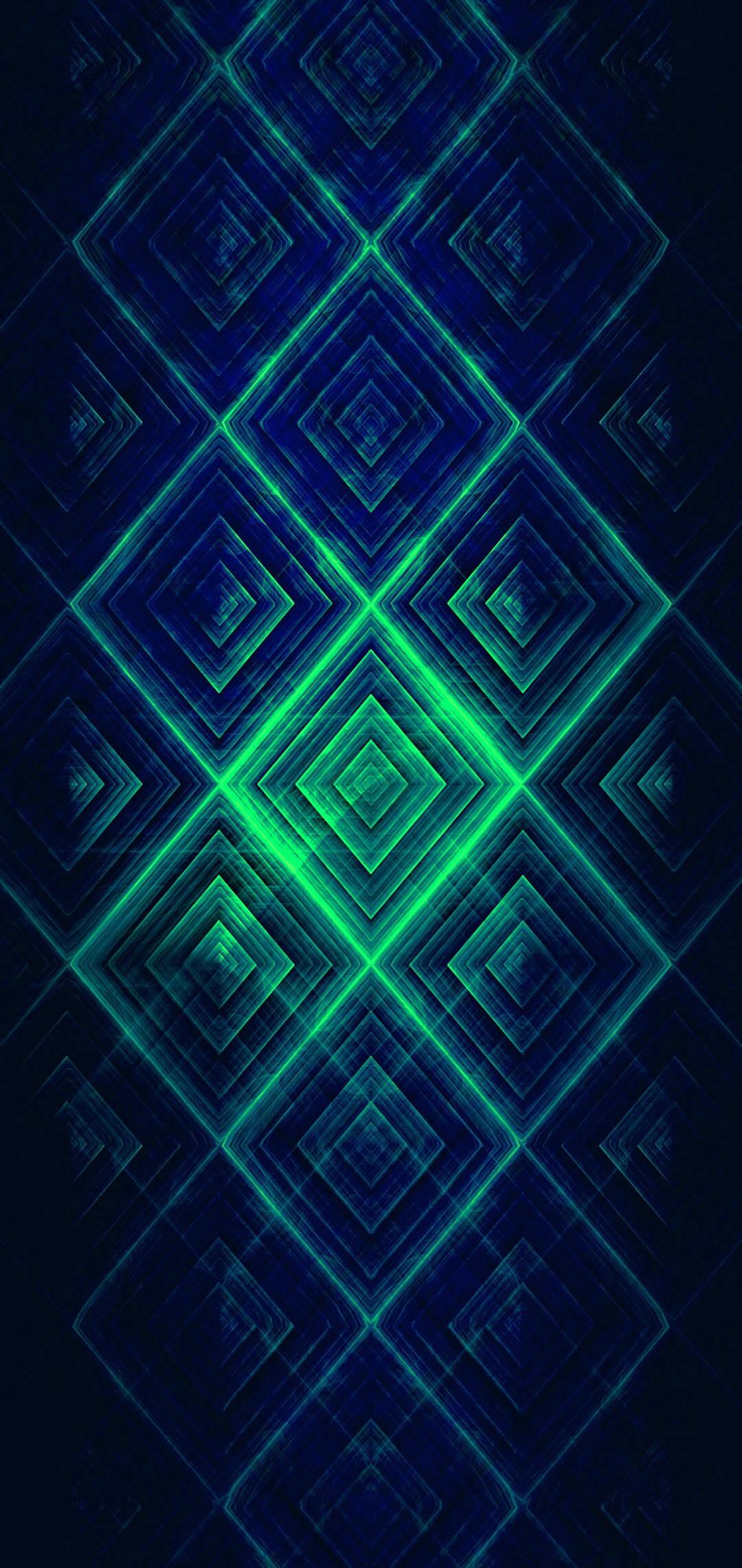 Oneplus Green Diamond Pattern — 1080x2280 wallpaper