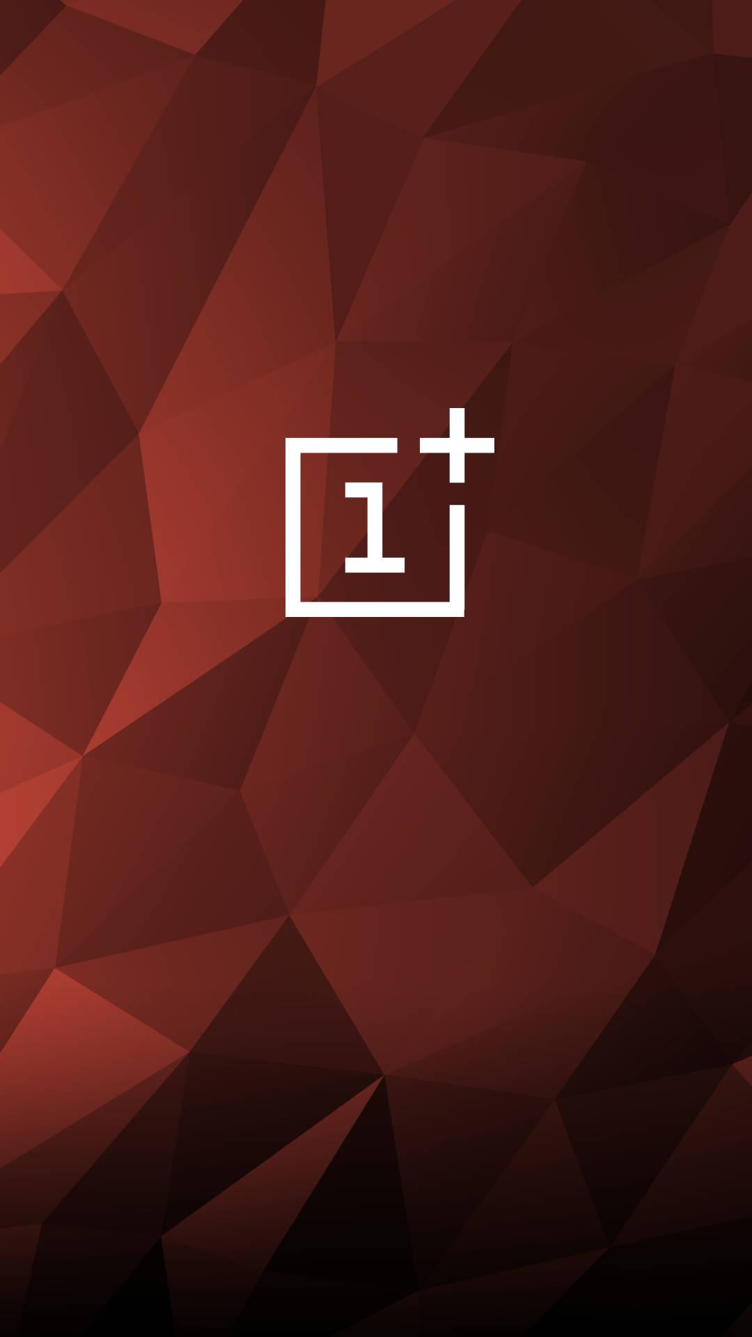 Oneplus Logo On Polygonal Brown — 1080x1920 wallpaper