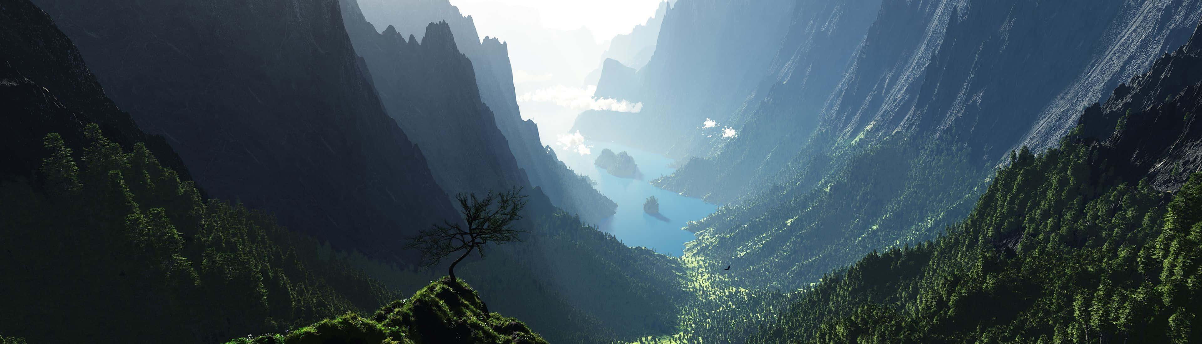 Optimize your productivity with a Dual Monitor setup — 3840x1101 wallpaper