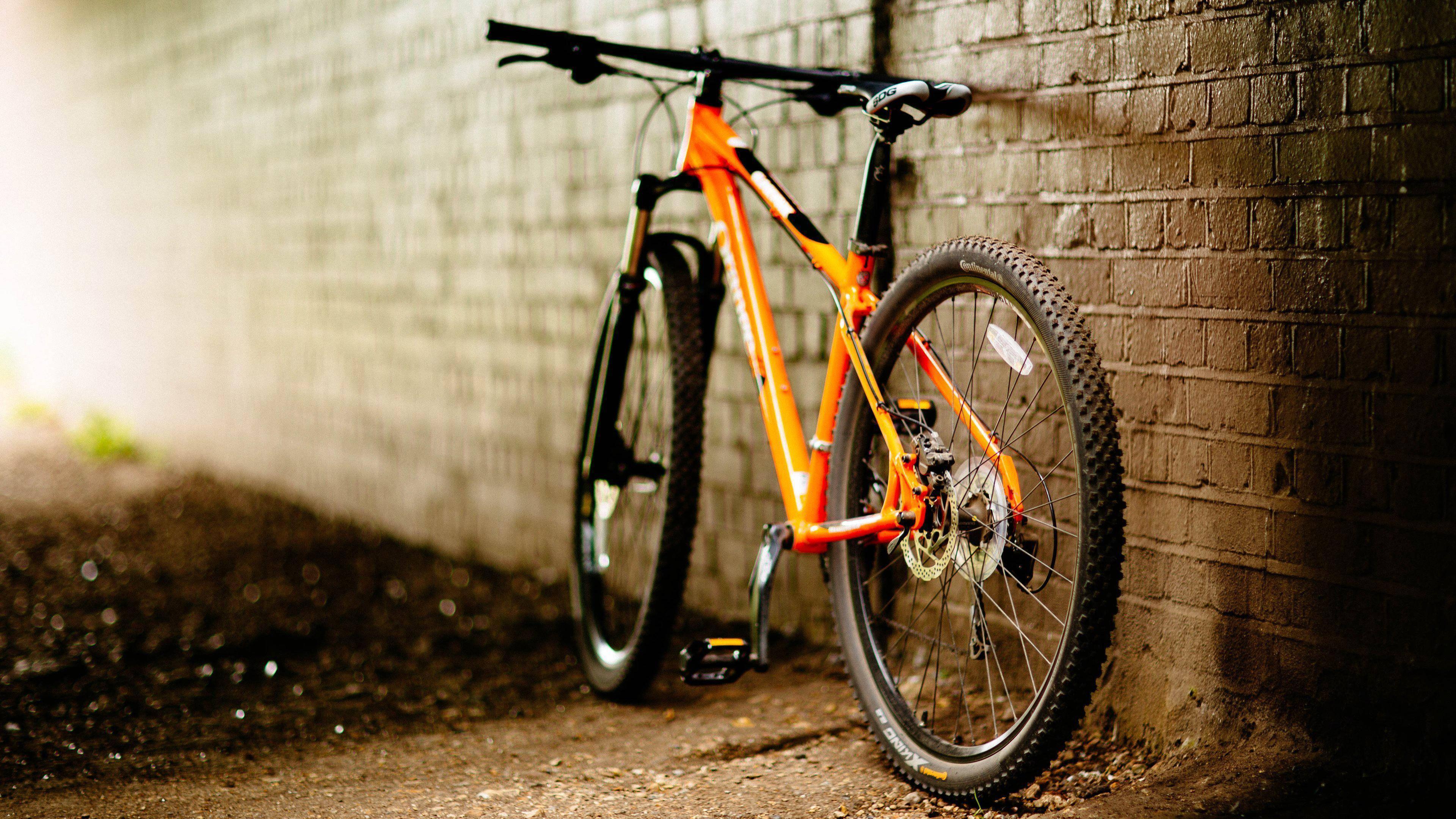Orange Bicycle 4K Bike — 3840x2160 wallpaper
