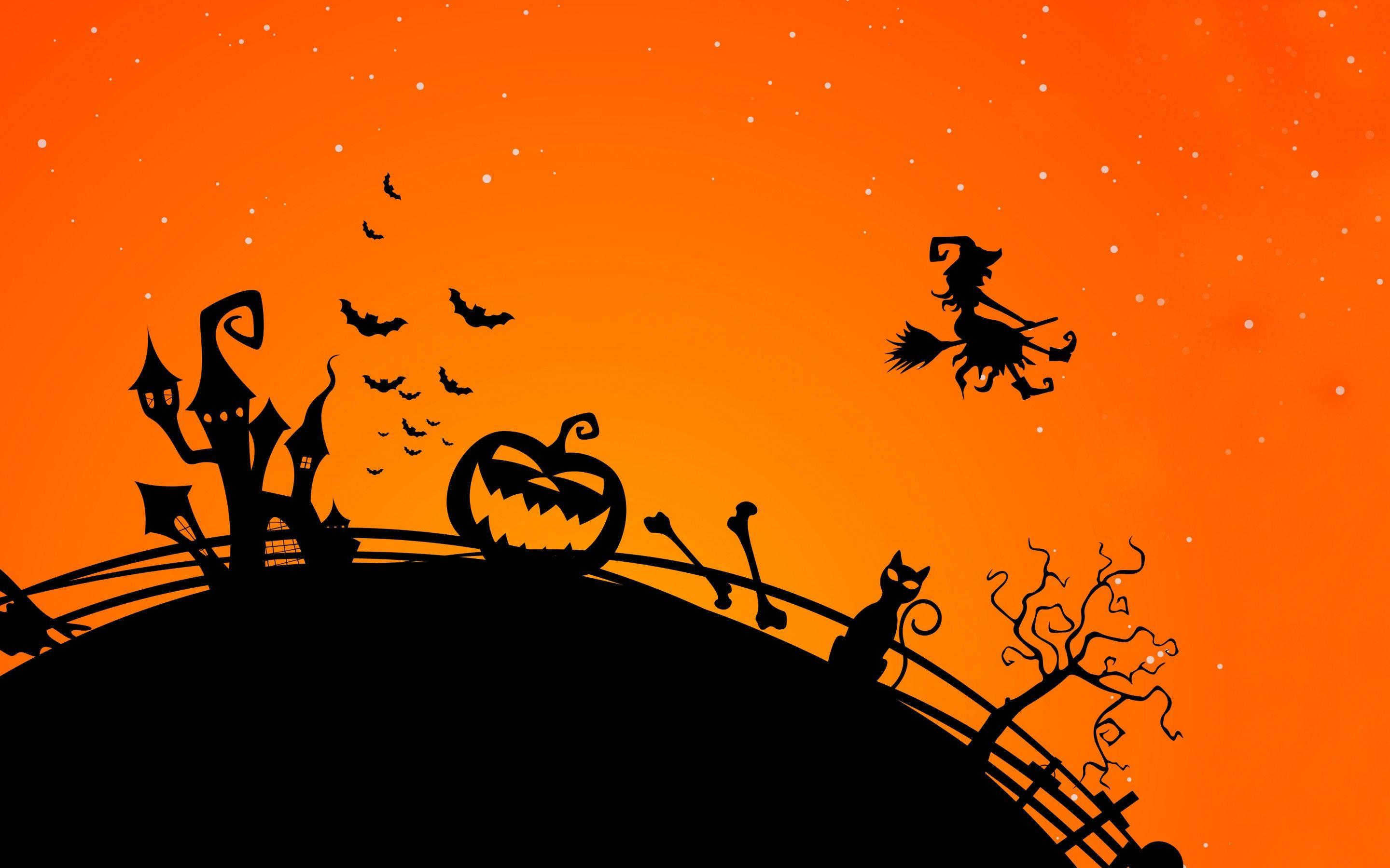 Orange Black Halloween Art — 2880x1800 wallpaper