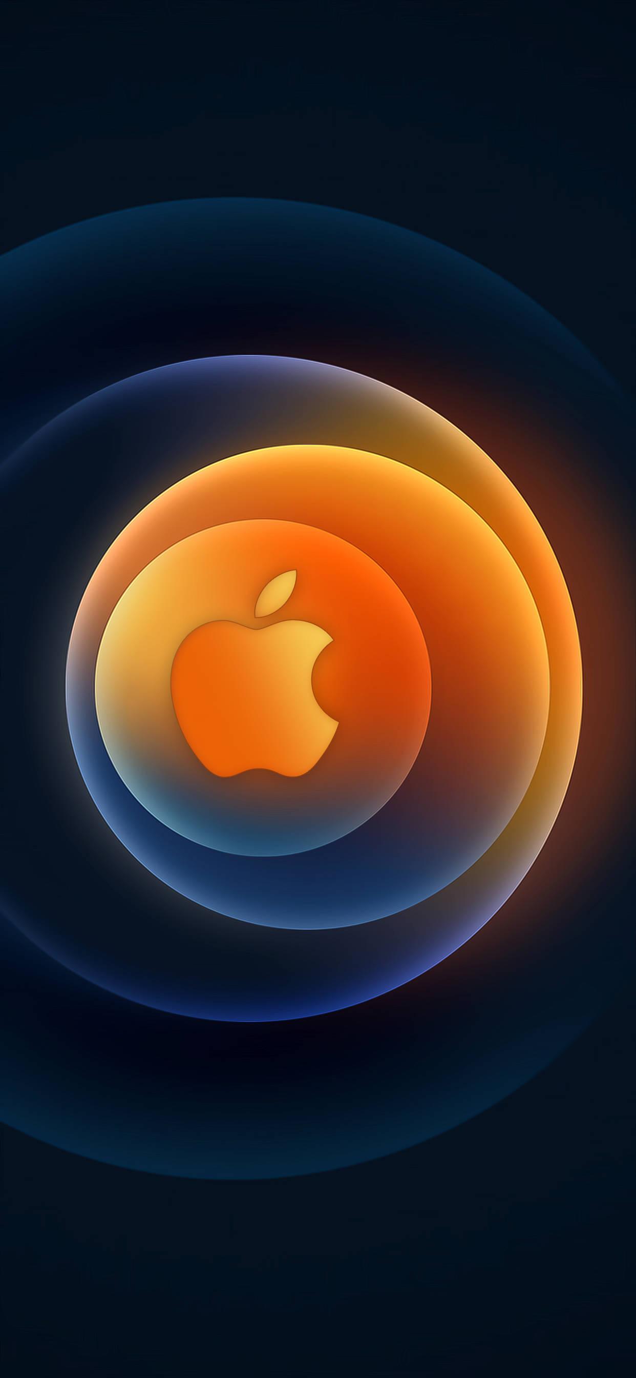 Orange Circle Apple Logo — 1242x2688 wallpaper