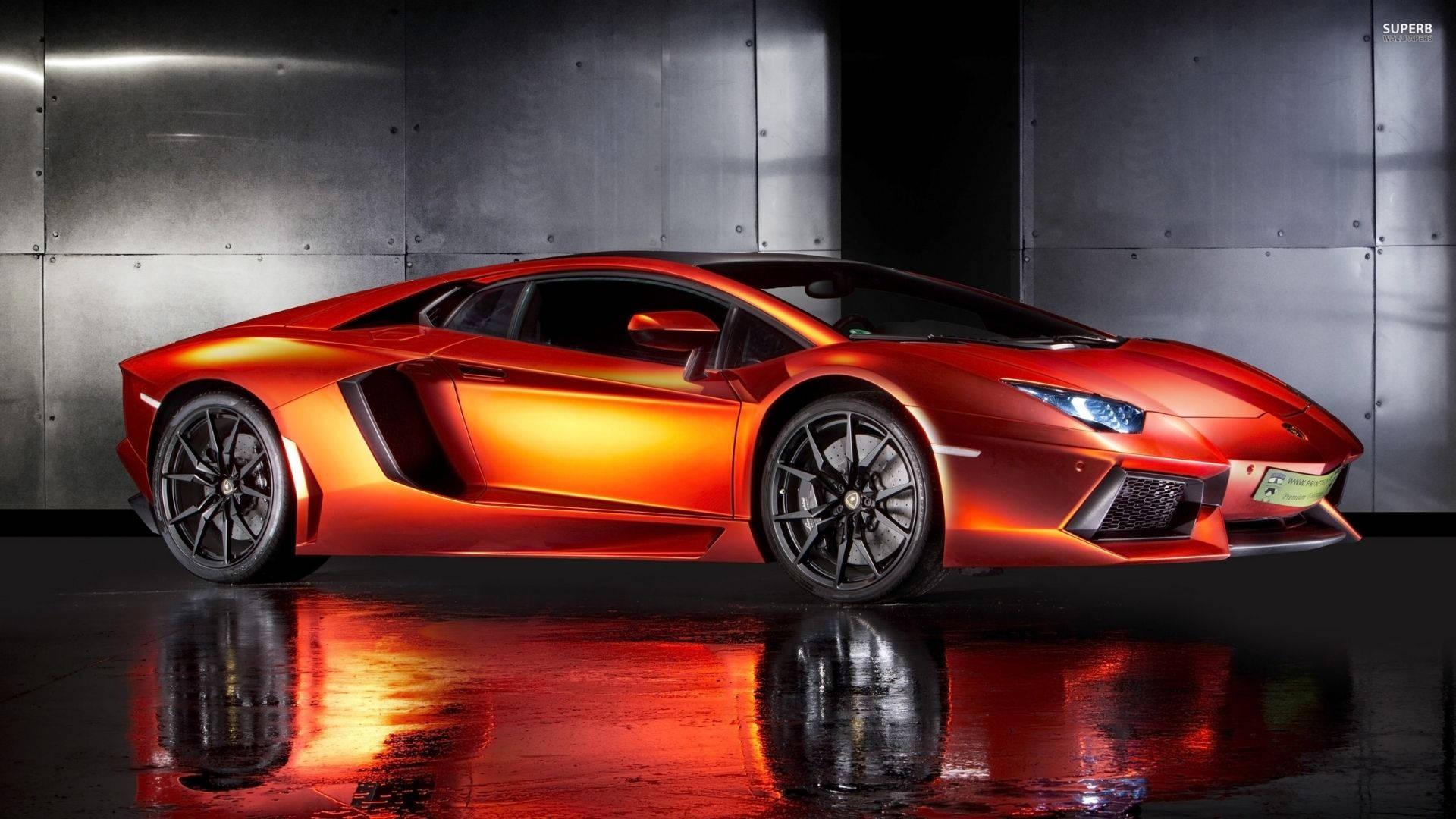 Orange Lamborghini Aventador S Roadster — 1920x1080 wallpaper