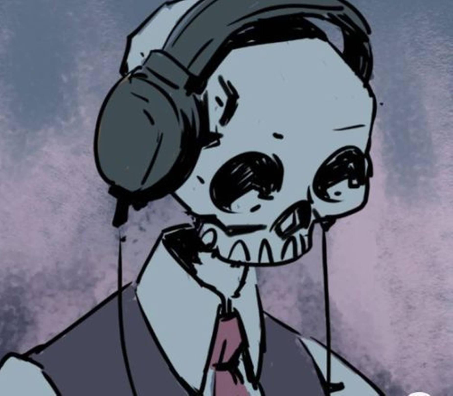Oscar Zahn Skeleton Headphones Unique Cool PFP — 1852x1620 wallpaper