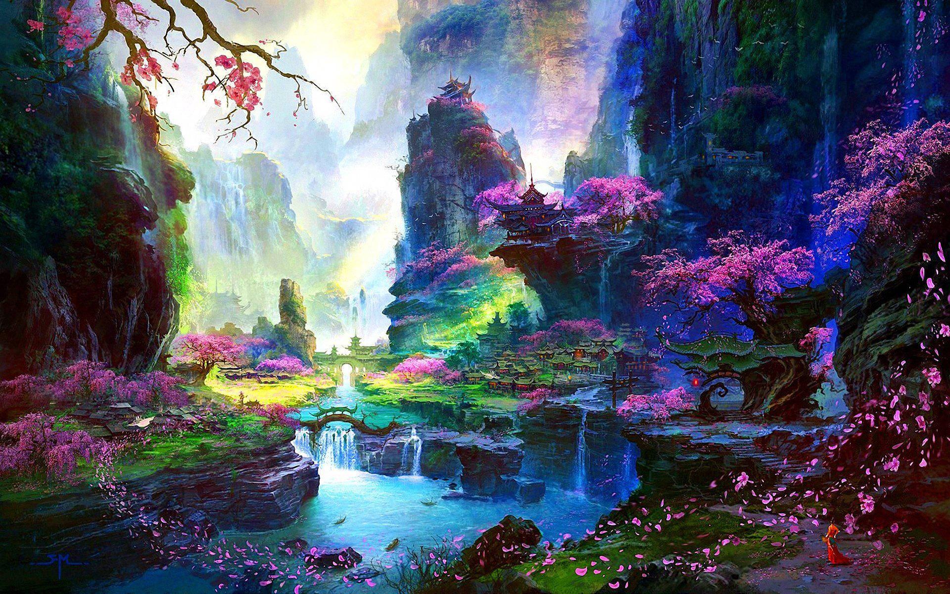 Painted Cherry Blossom Art — 1920x1200 wallpaper