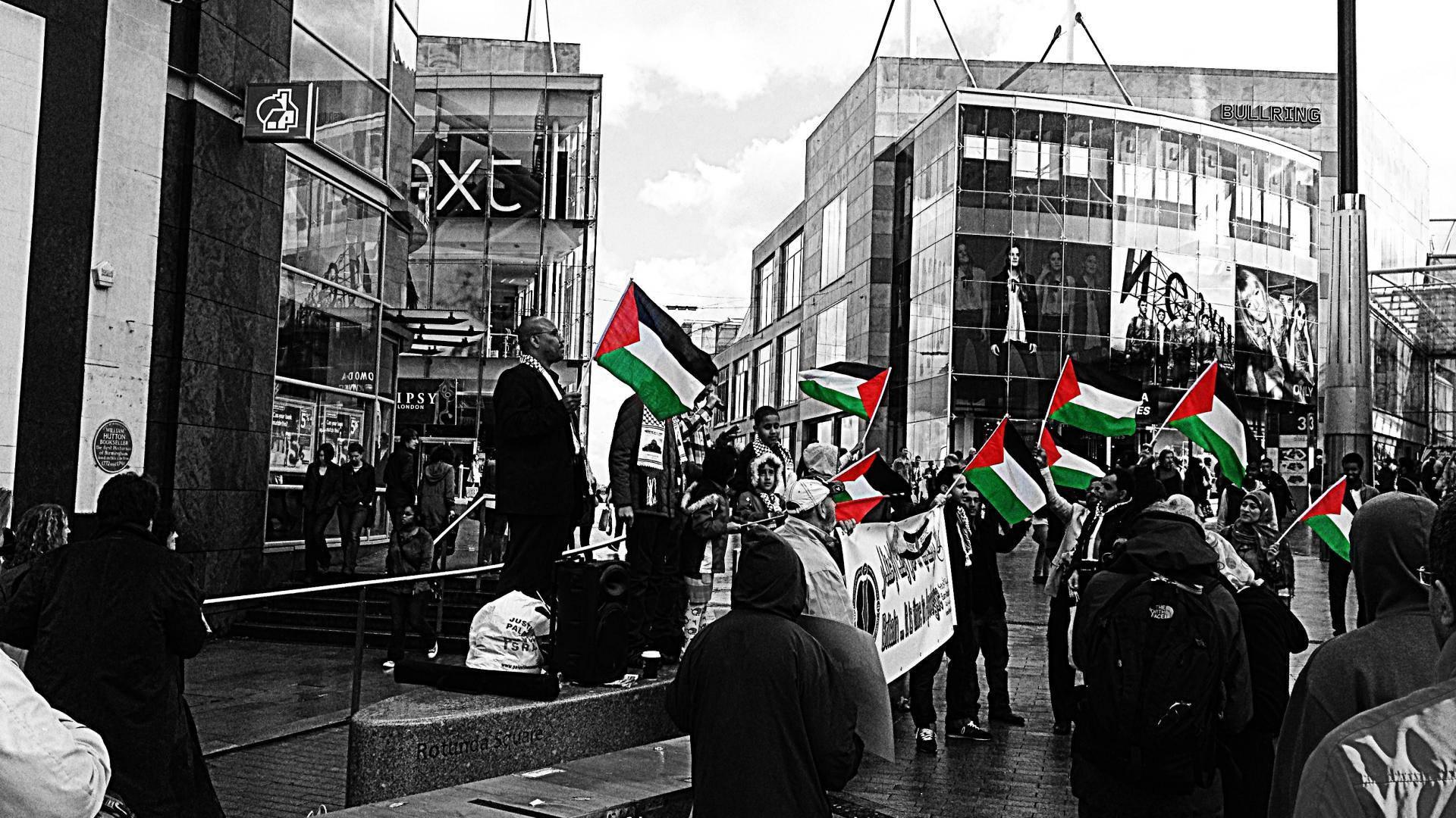 Palestine Rally In Black And White — 1920x1080 wallpaper