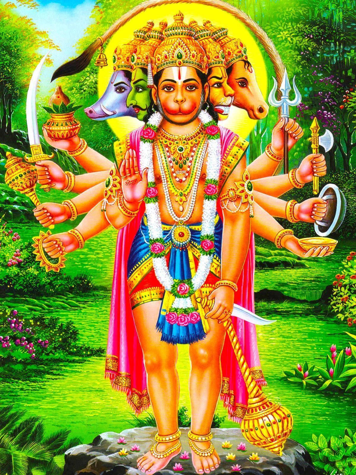 Panchamukhi Hanuman Hindu God — 1200x1600 wallpaper