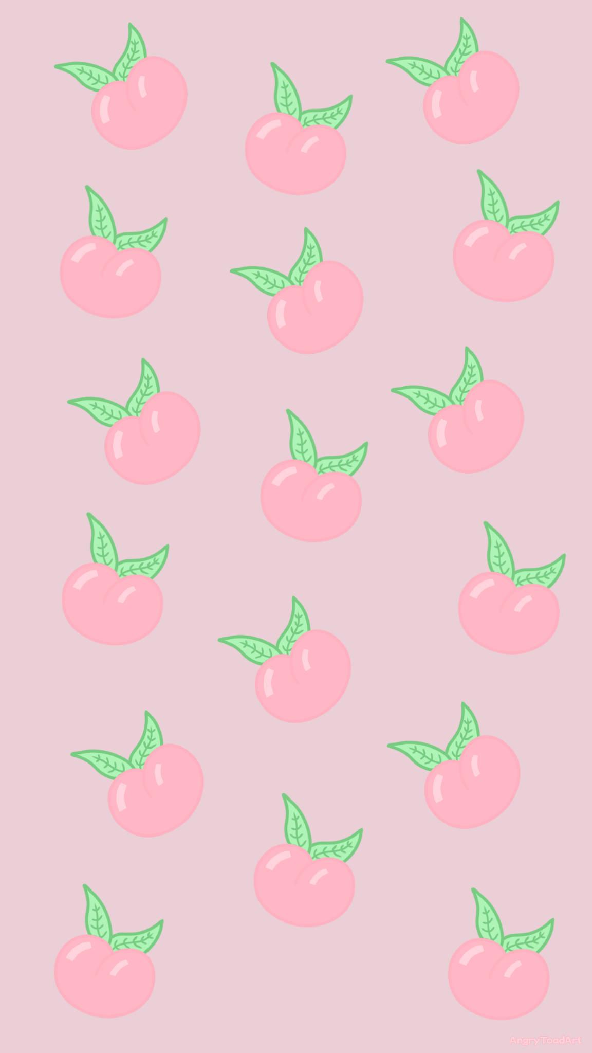 Pastel Aesthetic Peaches Pattern — 1152x2048 wallpaper