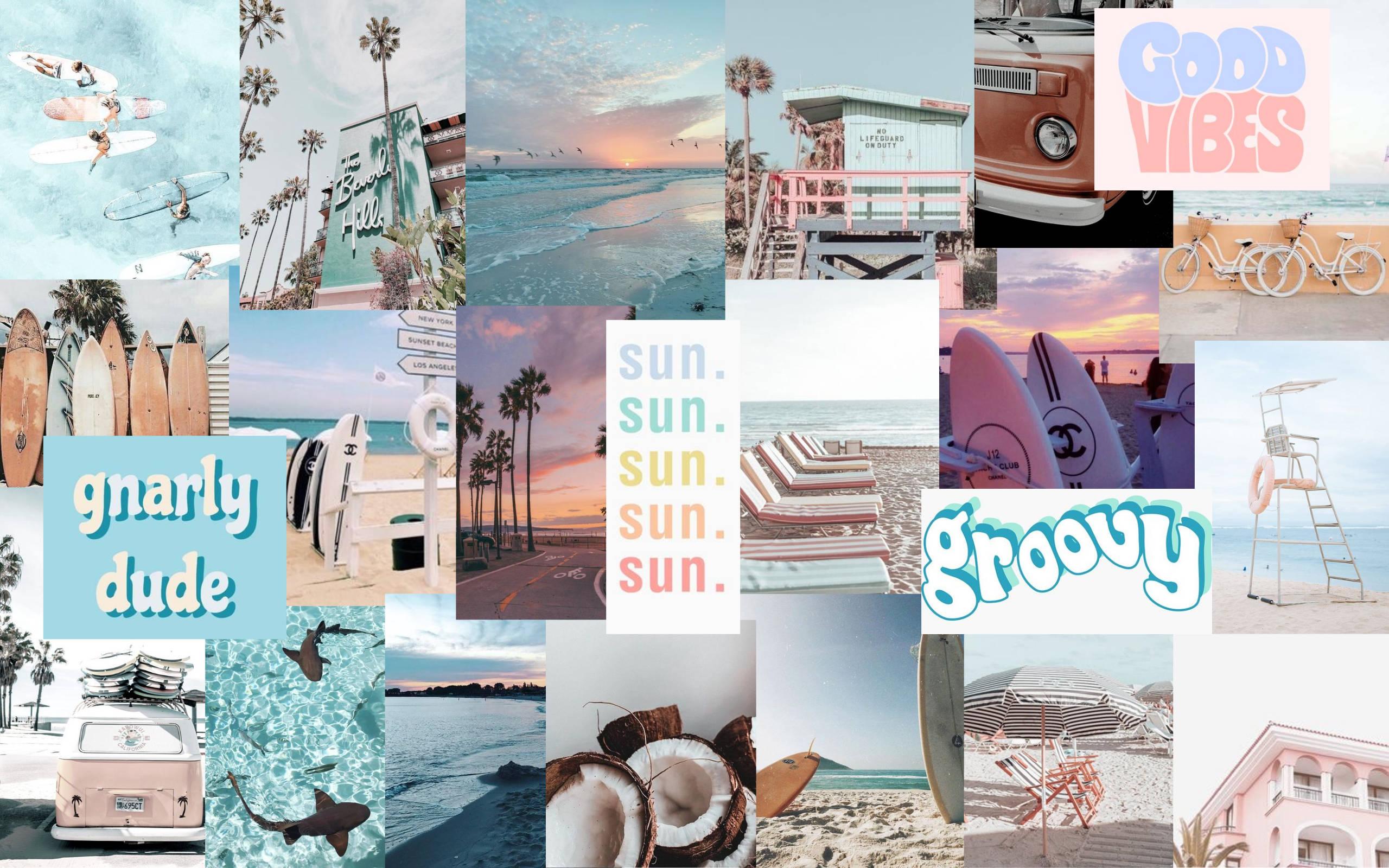 Pastel Aesthetic Summer Collage — 2560x1600 wallpaper
