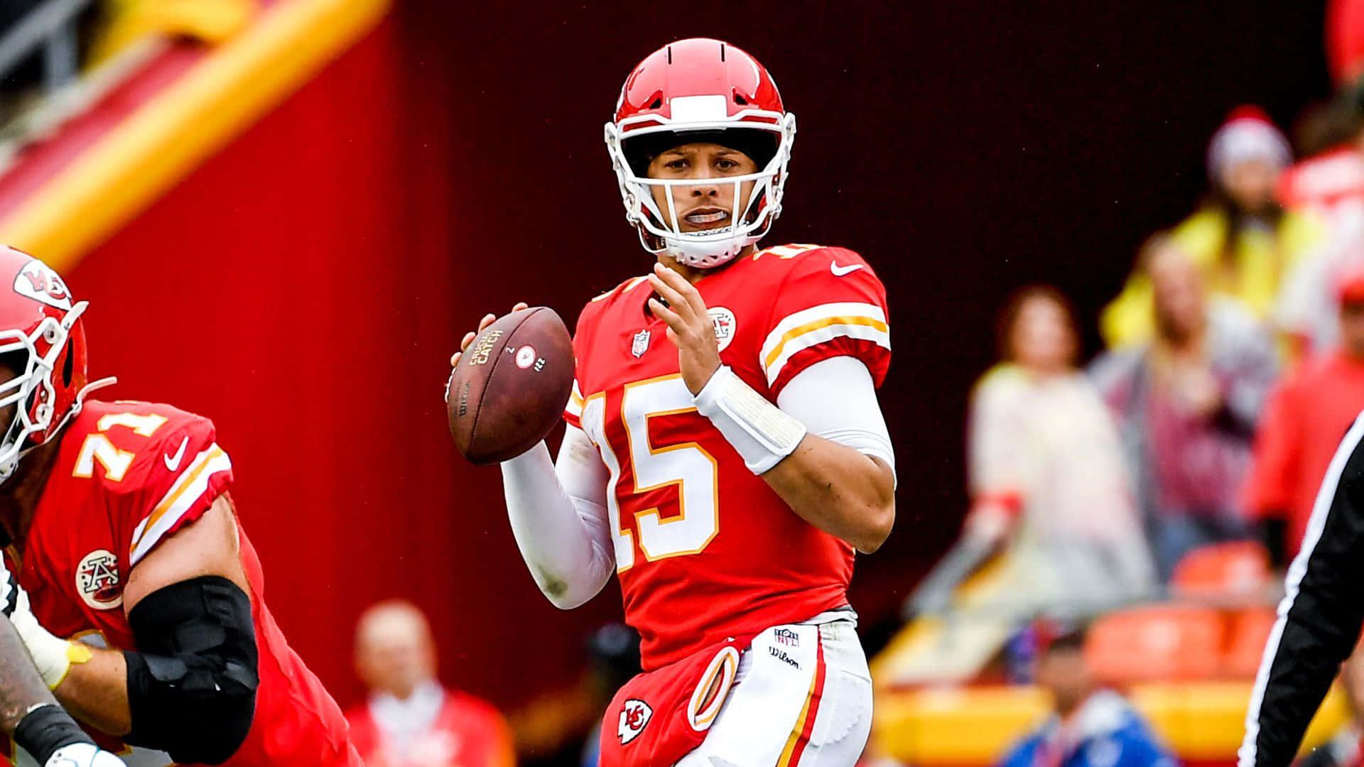 Patrick Mahomes in action during an NFL game — 1920x1080 wallpaper