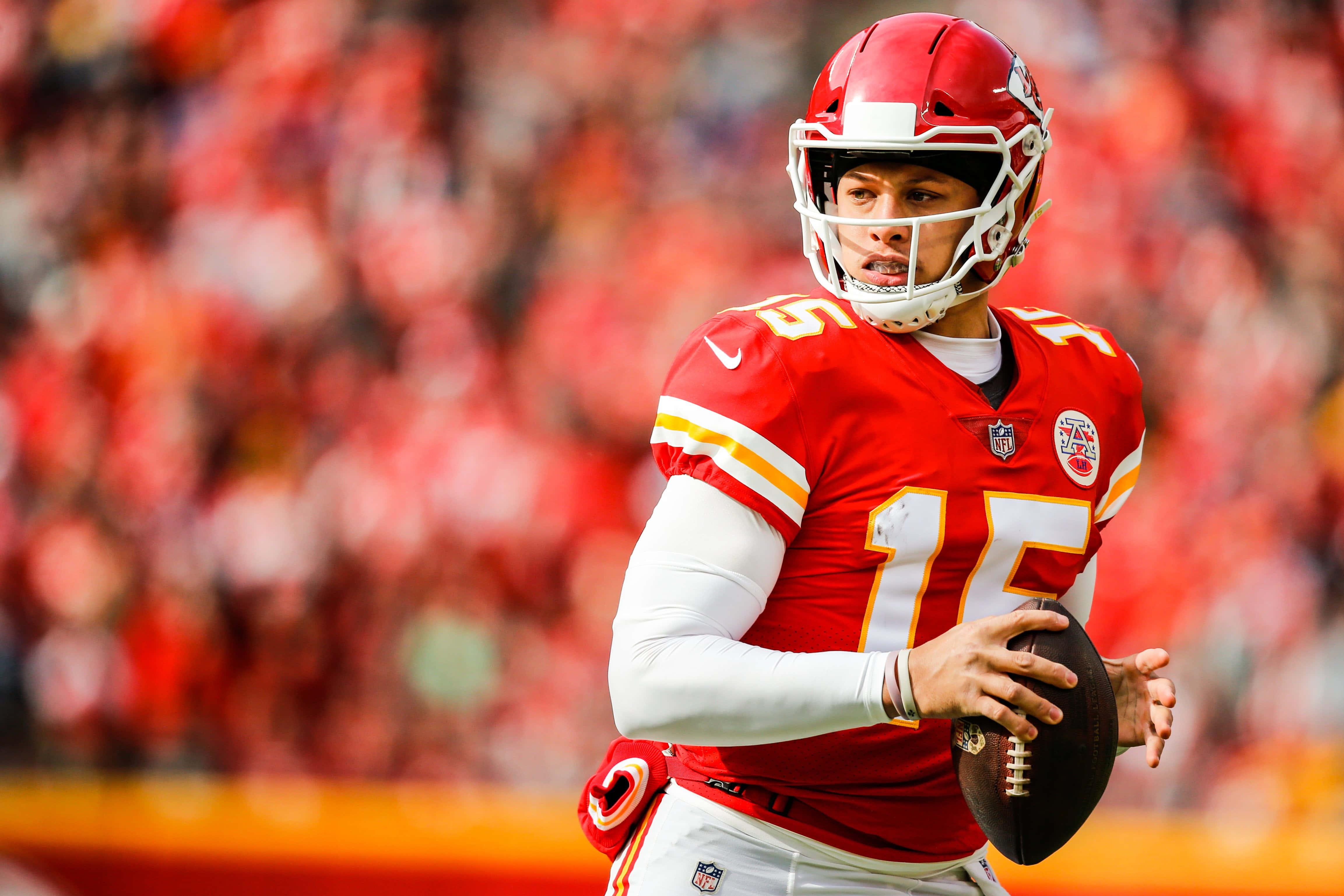 Patrick Mahomes in action on the field — 4611x3074 wallpaper