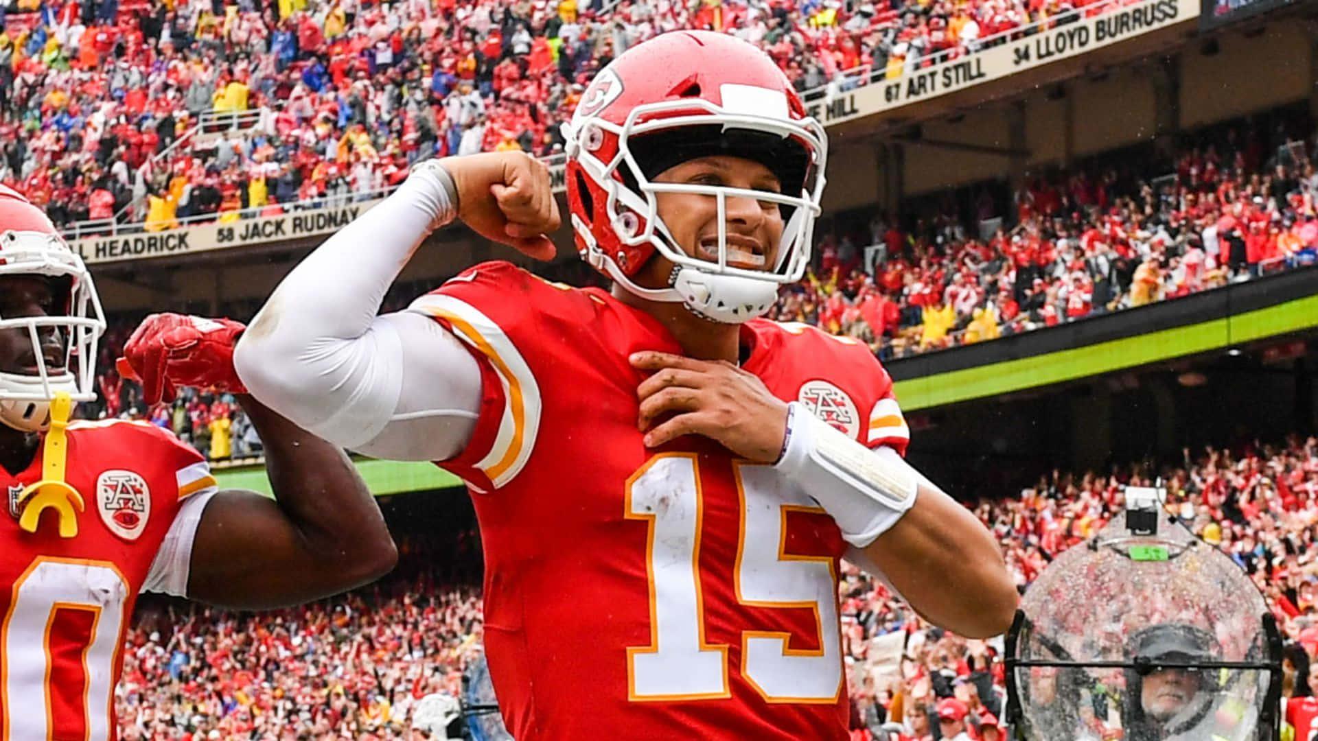 Patrick Mahomes leading the Kansas City Chiefs in action — 1920x1080 wallpaper