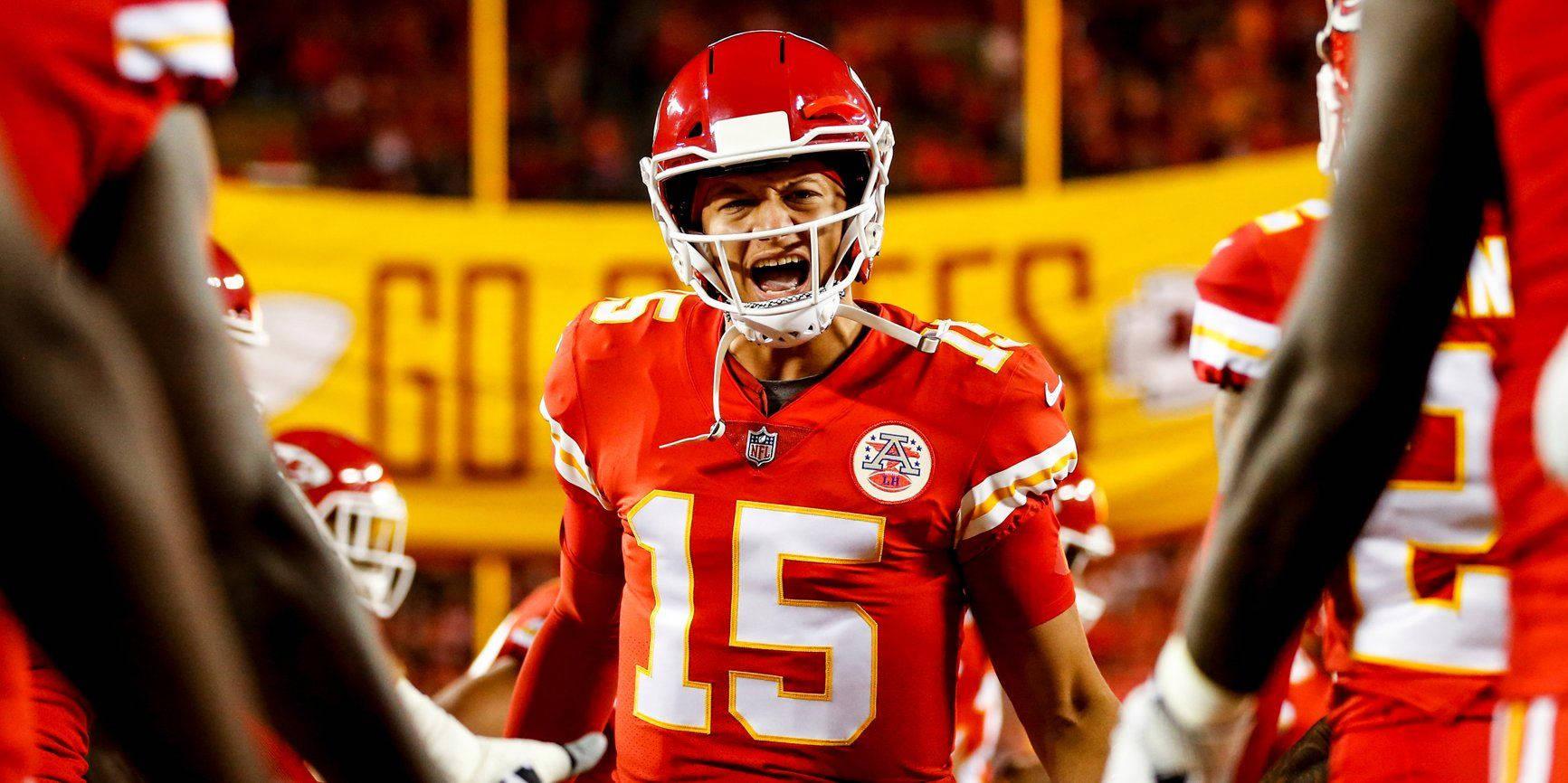 Patrick Mahomes Screaming After Hurling Game-Winning TD Pass — 1733x866 wallpaper