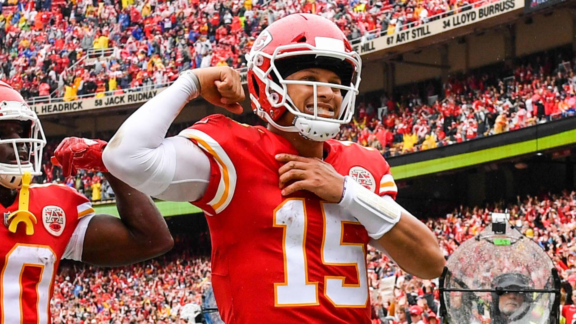 Patrick Mahomes Showing His Muscles — 1920x1080 wallpaper