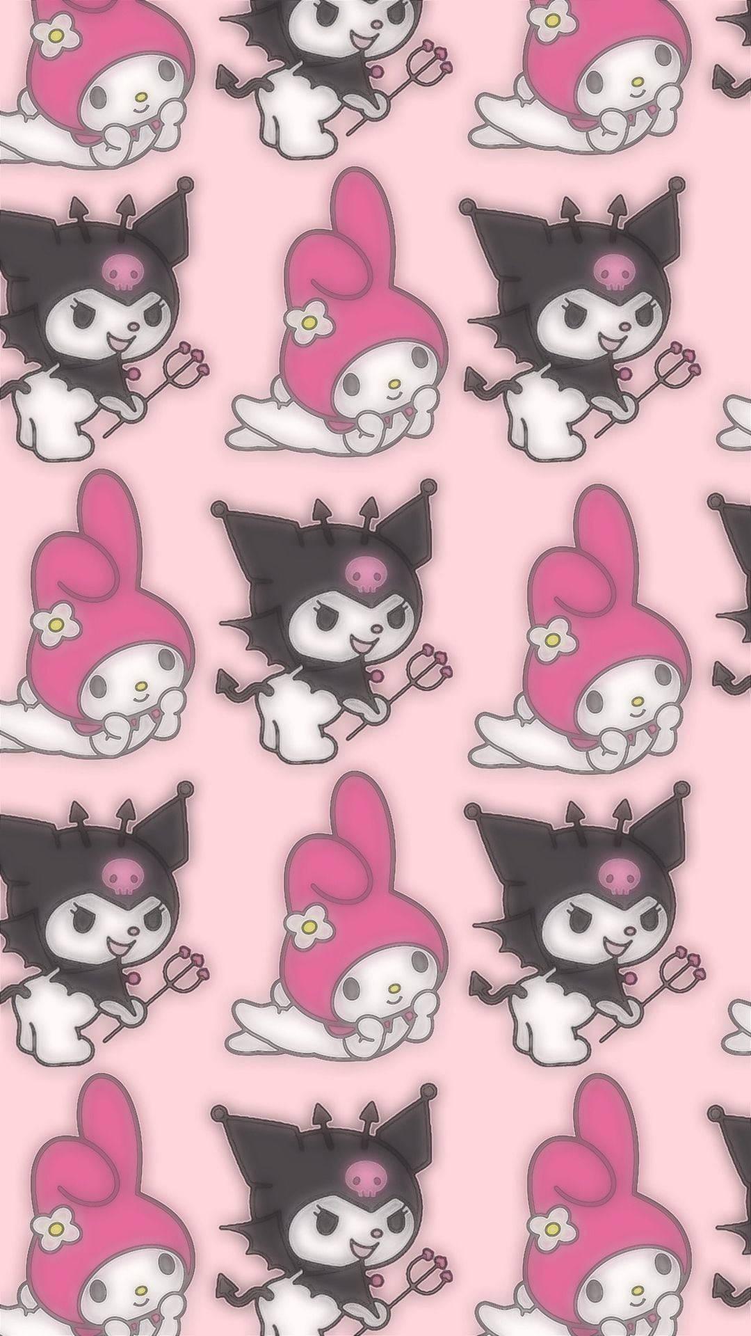 Patterned My Melody Kuromi — 1080x1920 wallpaper