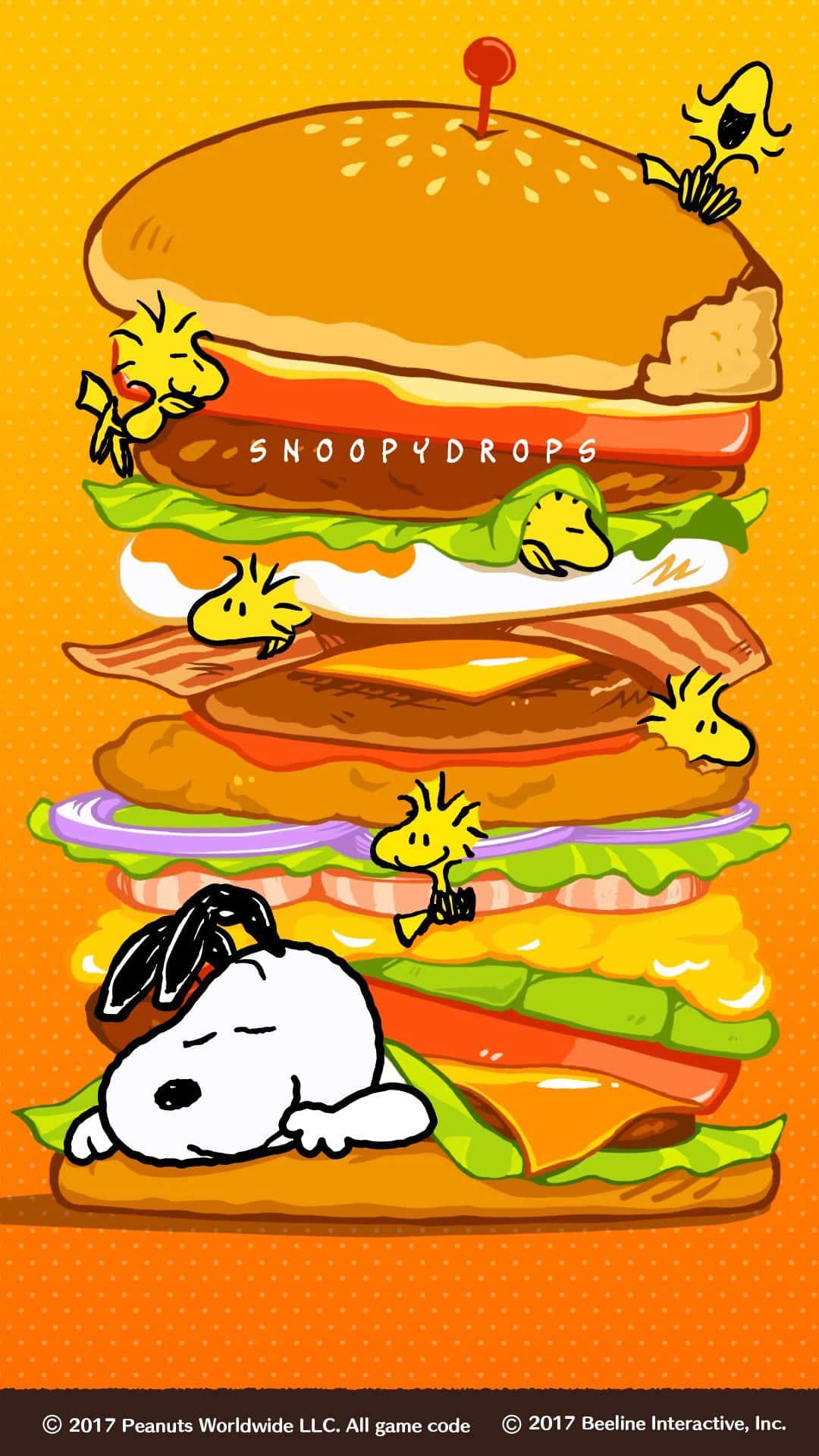 Peanuts - Snoopy rides around in a race car — 1080x1920 wallpaper