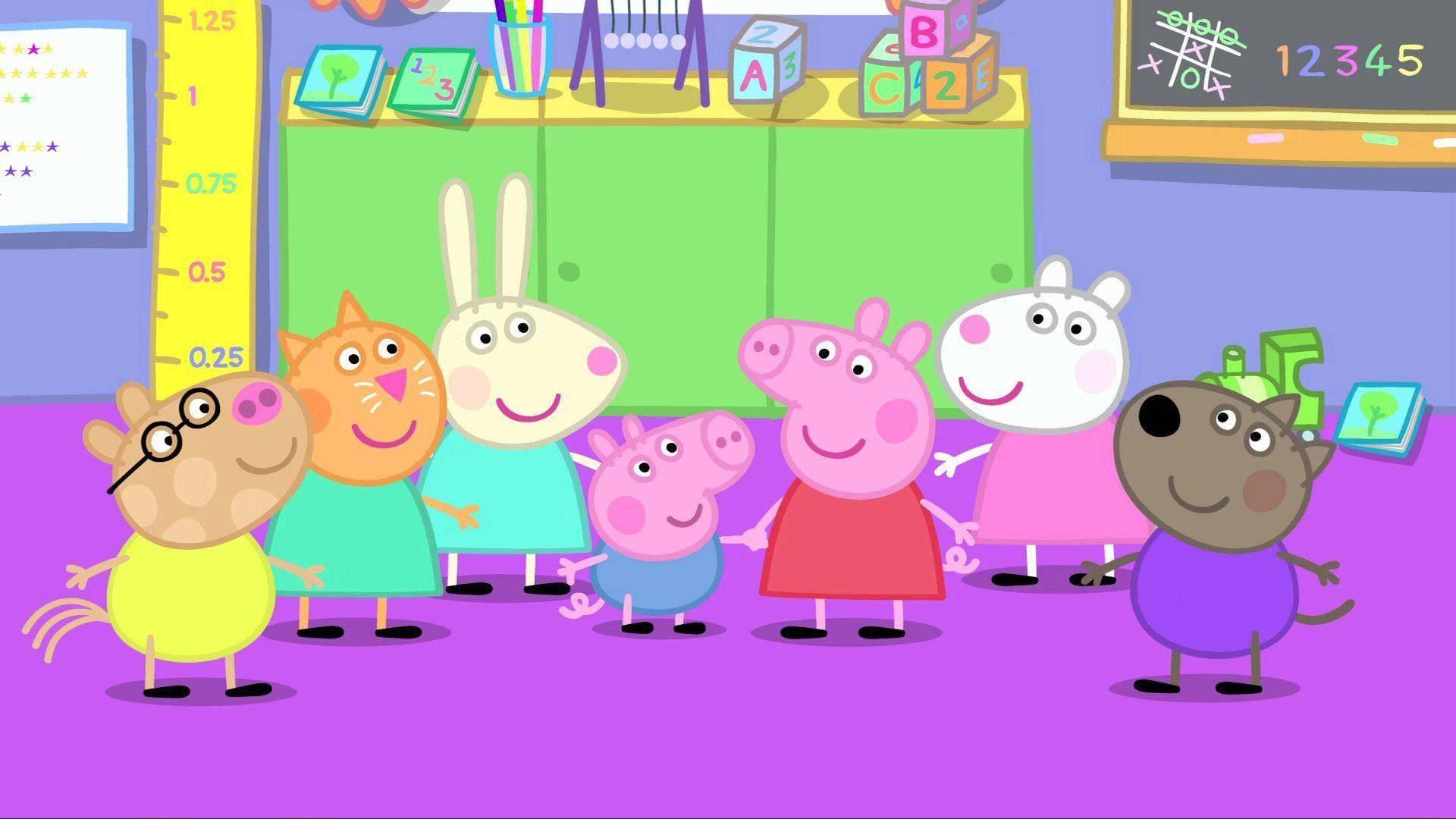 Peppa Pig & Her Classmates Enjoying a Sunny Day — 1920x1080 wallpaper