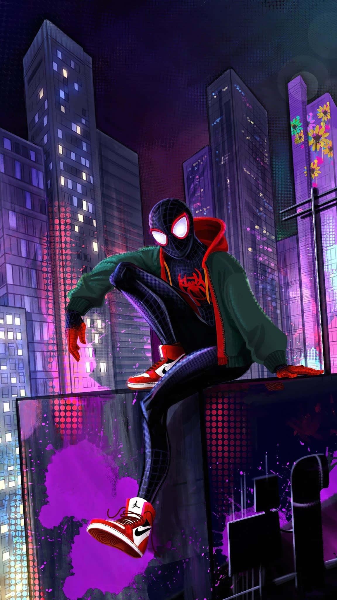 Peter Parker swings into action as Spiderman!