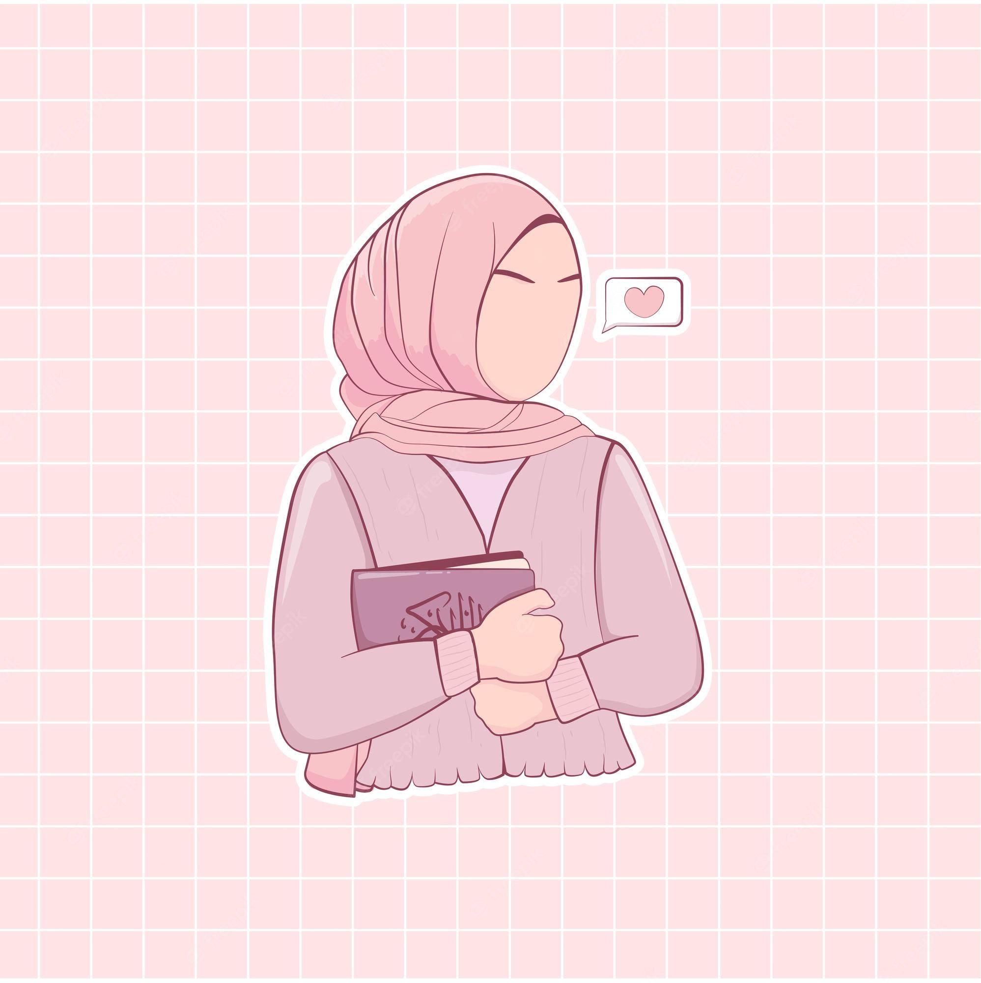 PFP Aesthetic Muslim Girl With Notebook — 1997x2000 wallpaper