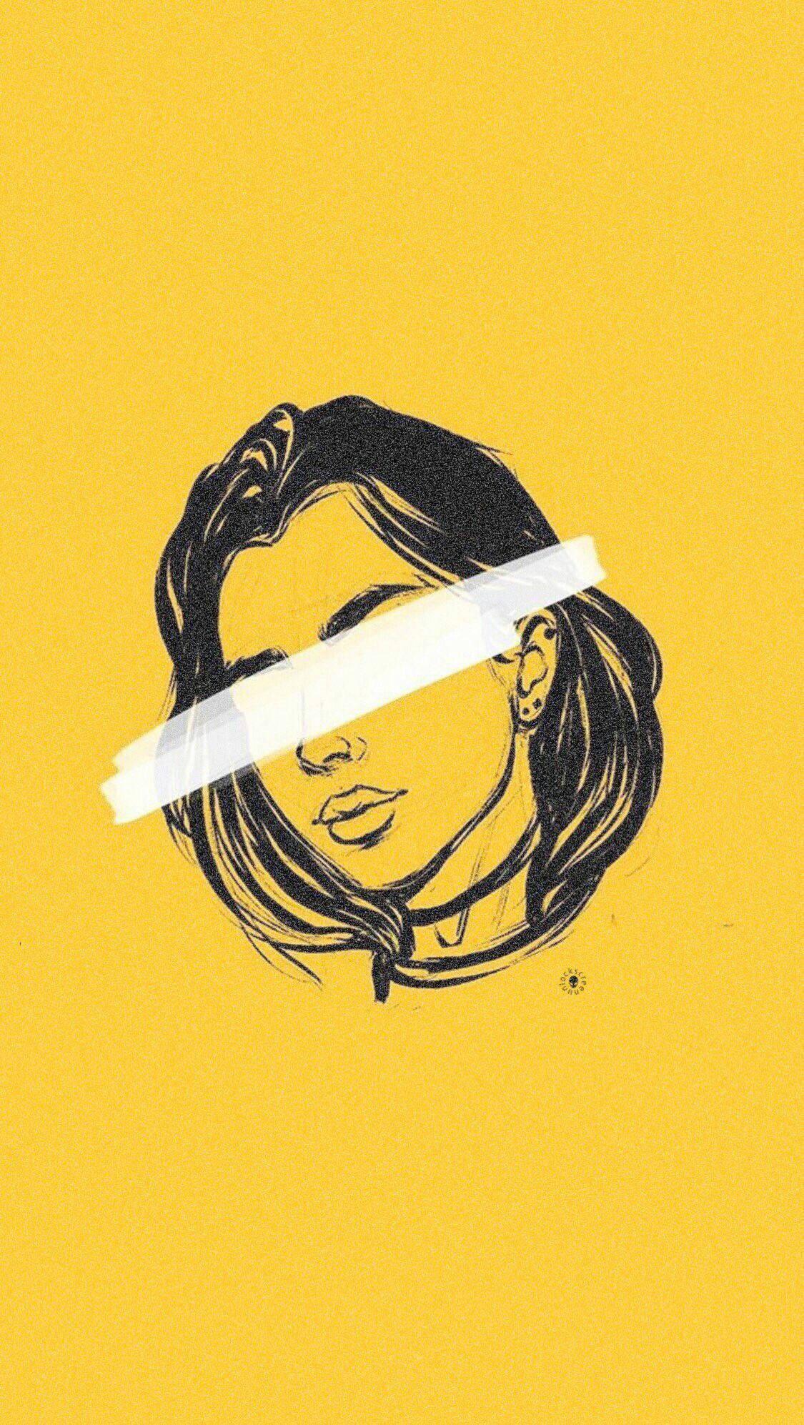 PFP Aesthetic Woman In Yellow Background — 1125x1994 wallpaper