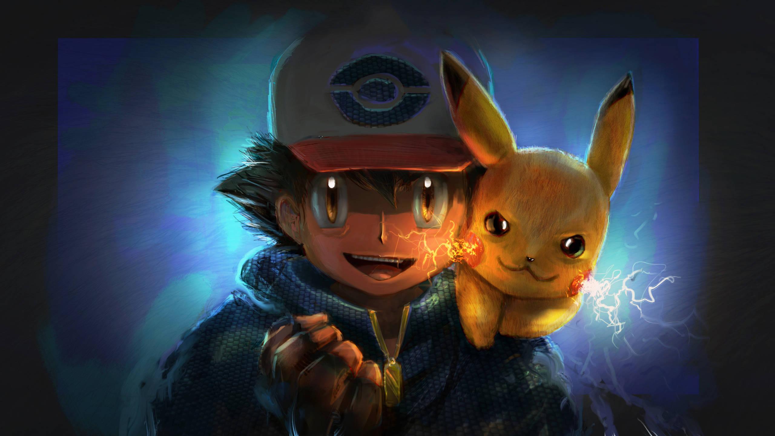 Pikachu And Ash — 2560x1440 wallpaper