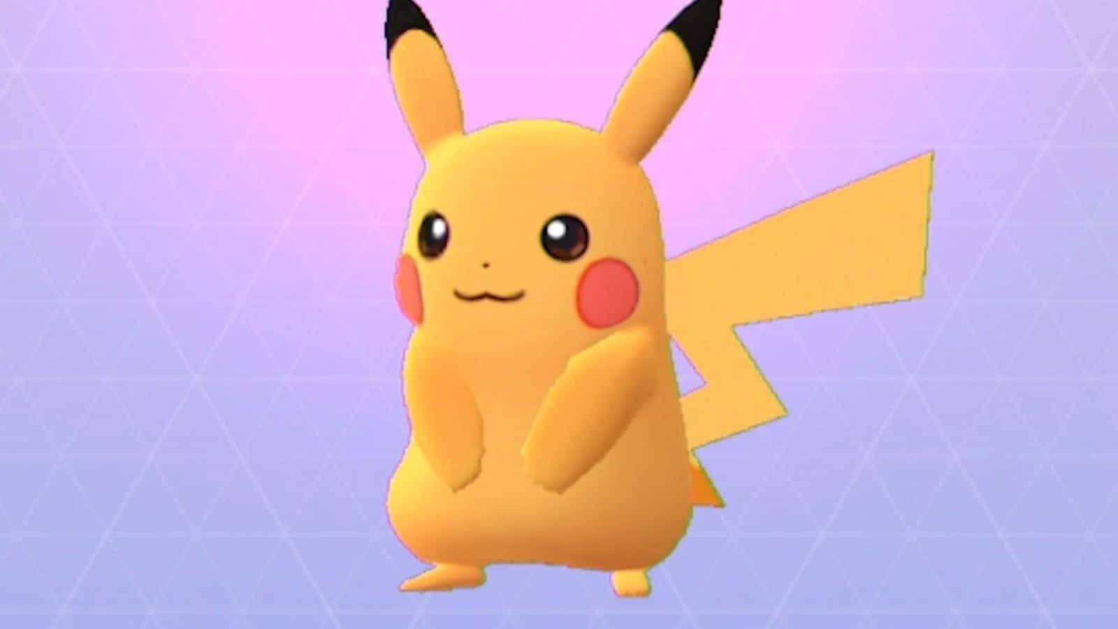 Pikachu On Gradient Purple Picture — 1600x900 wallpaper