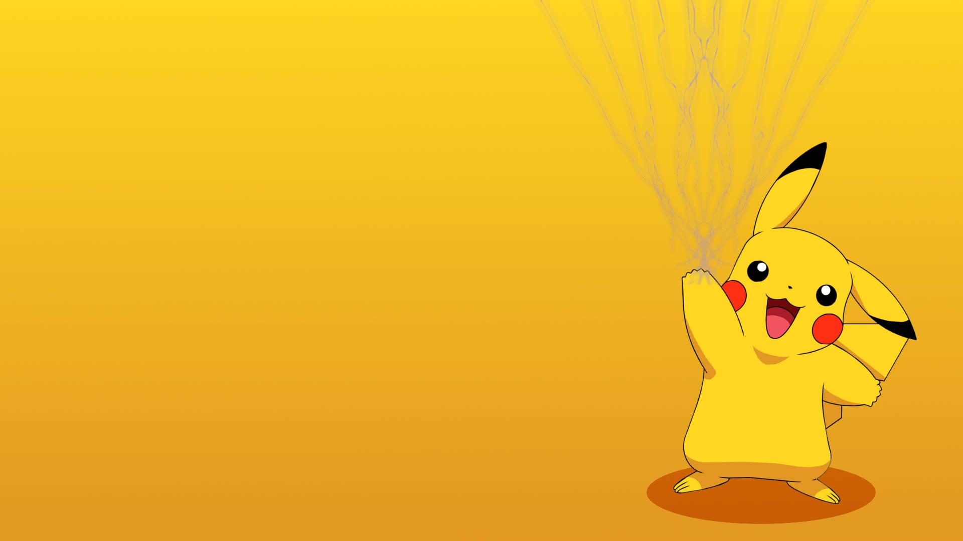 Pikachu unleashes a powerful Thunderbolt — 1920x1080 wallpaper
