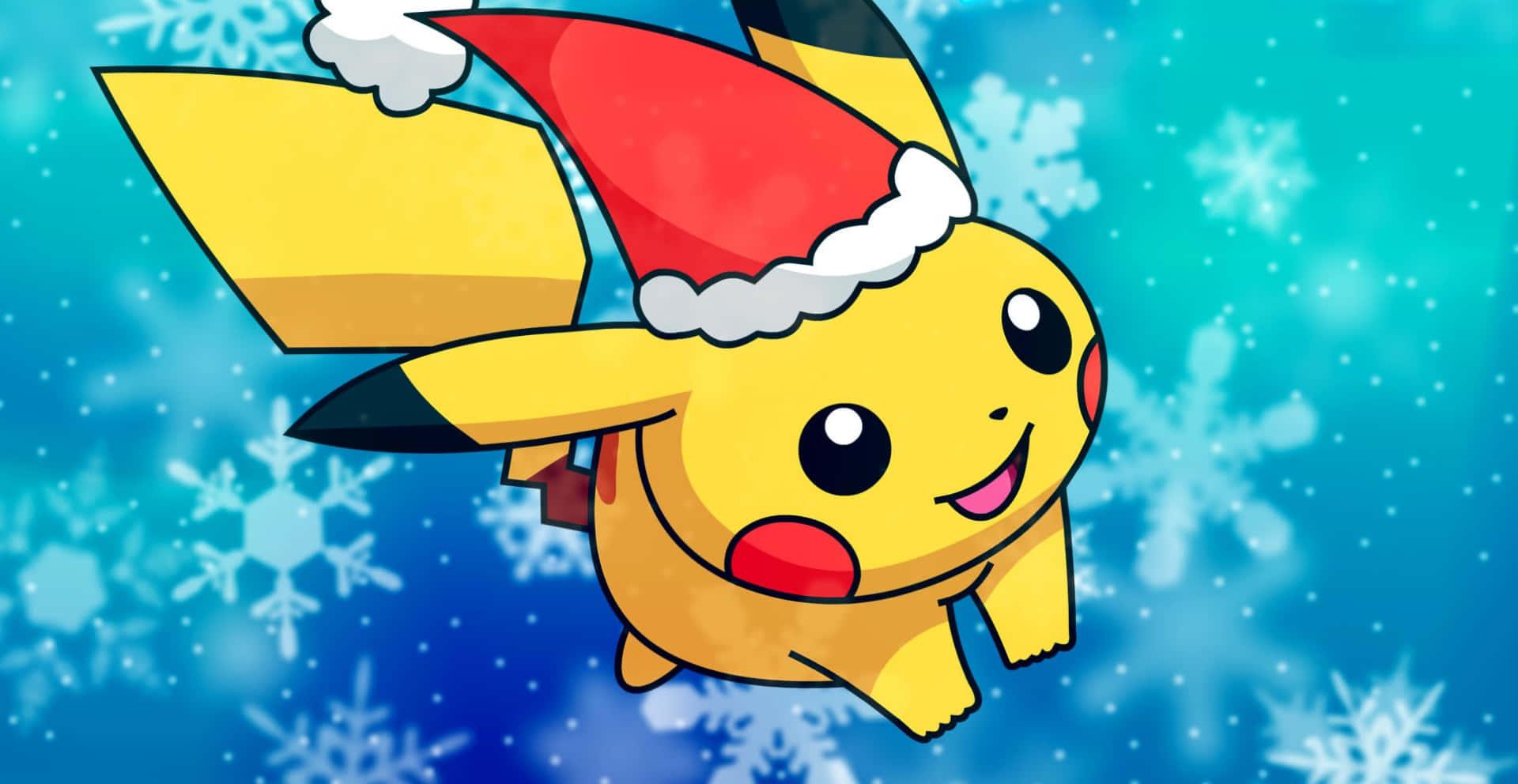 Pikachu With A Santa Hat Picture — 1920x992 wallpaper