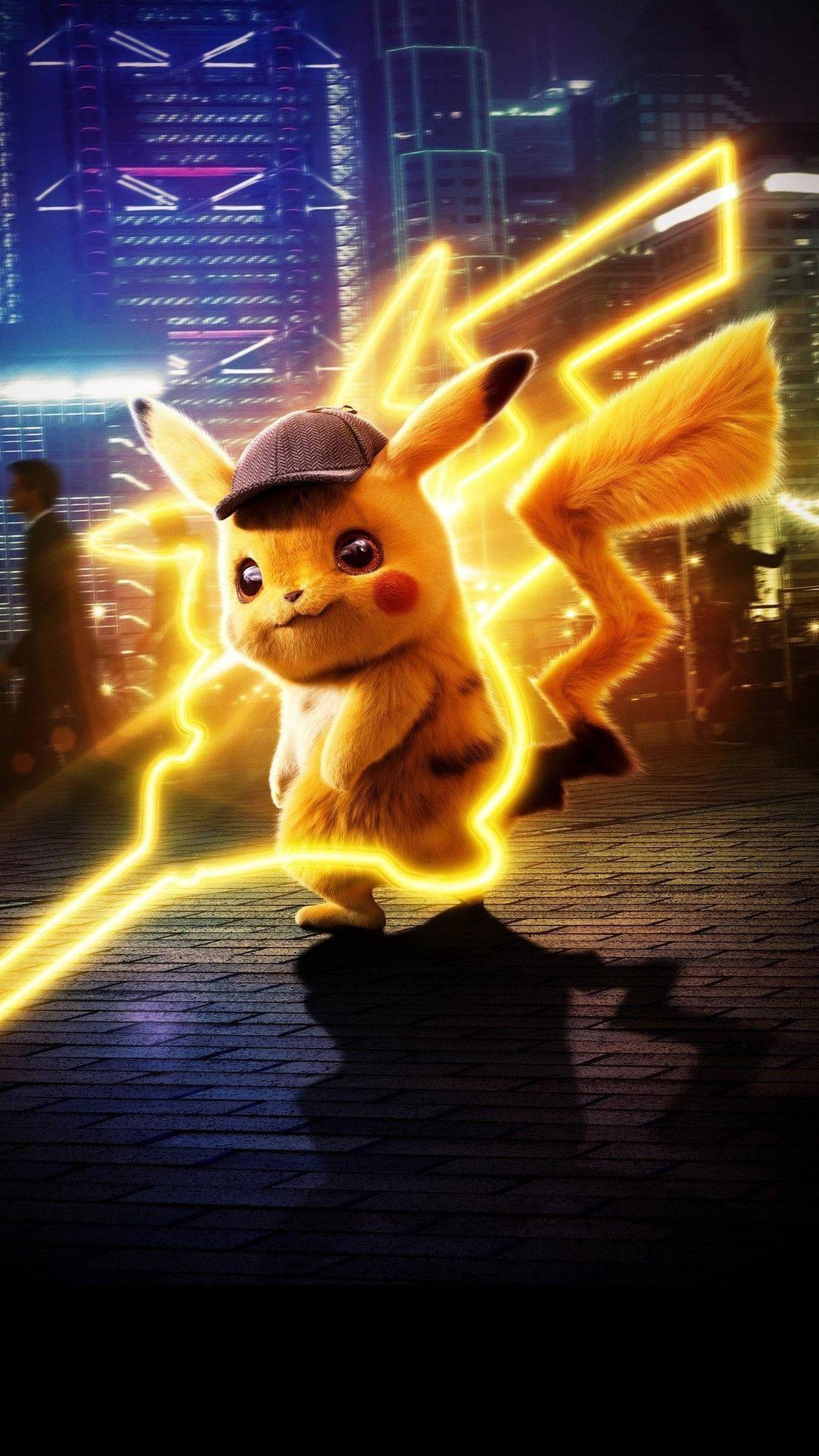Pikachu With Yellow Lightning — 1080x1920 wallpaper