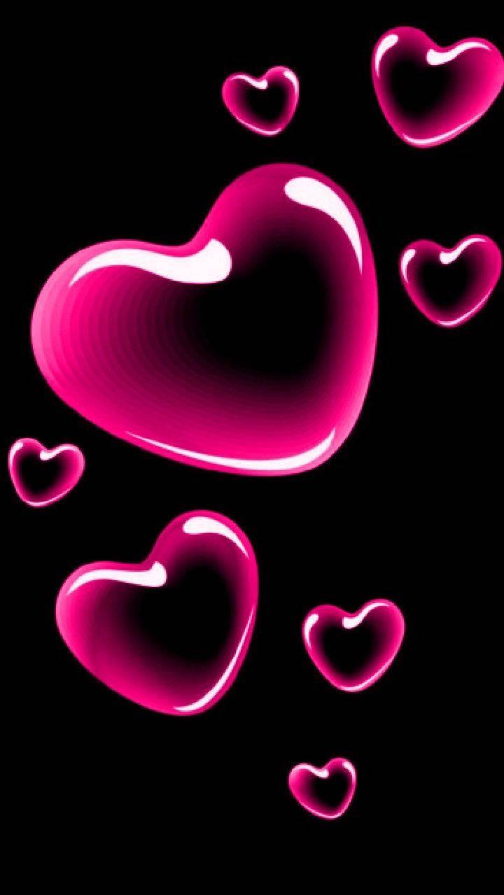 Pink Bubble Heart Love Phone — 720x1279 wallpaper
