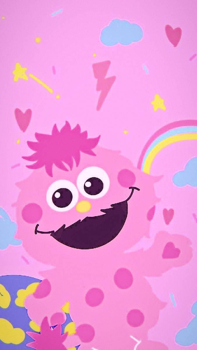 Pink Cookie Monster Cartoon IPhone — 675x1200 wallpaper
