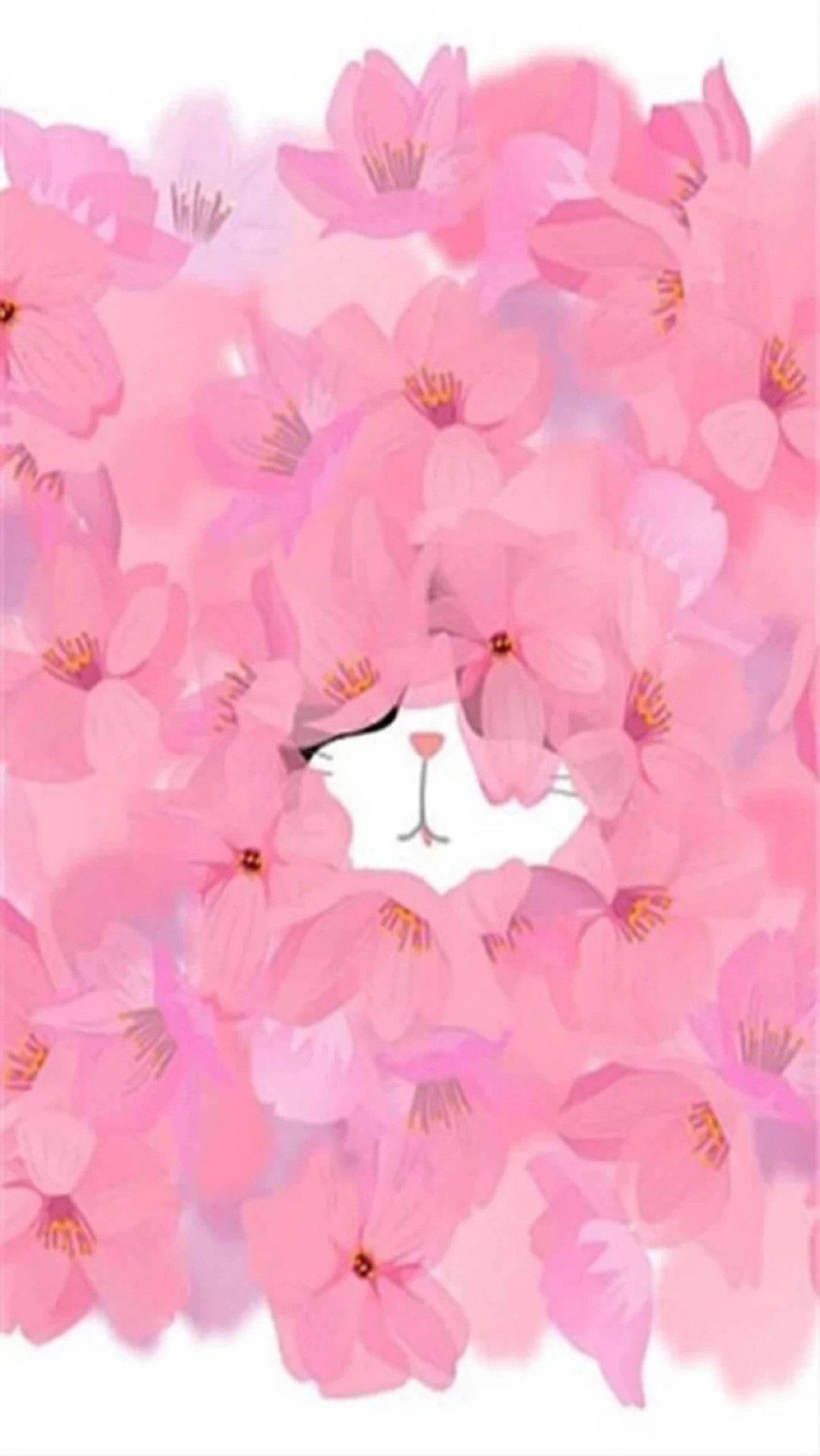 Pink Flower And Bunny Pretty Phone — 1082x1920 wallpaper