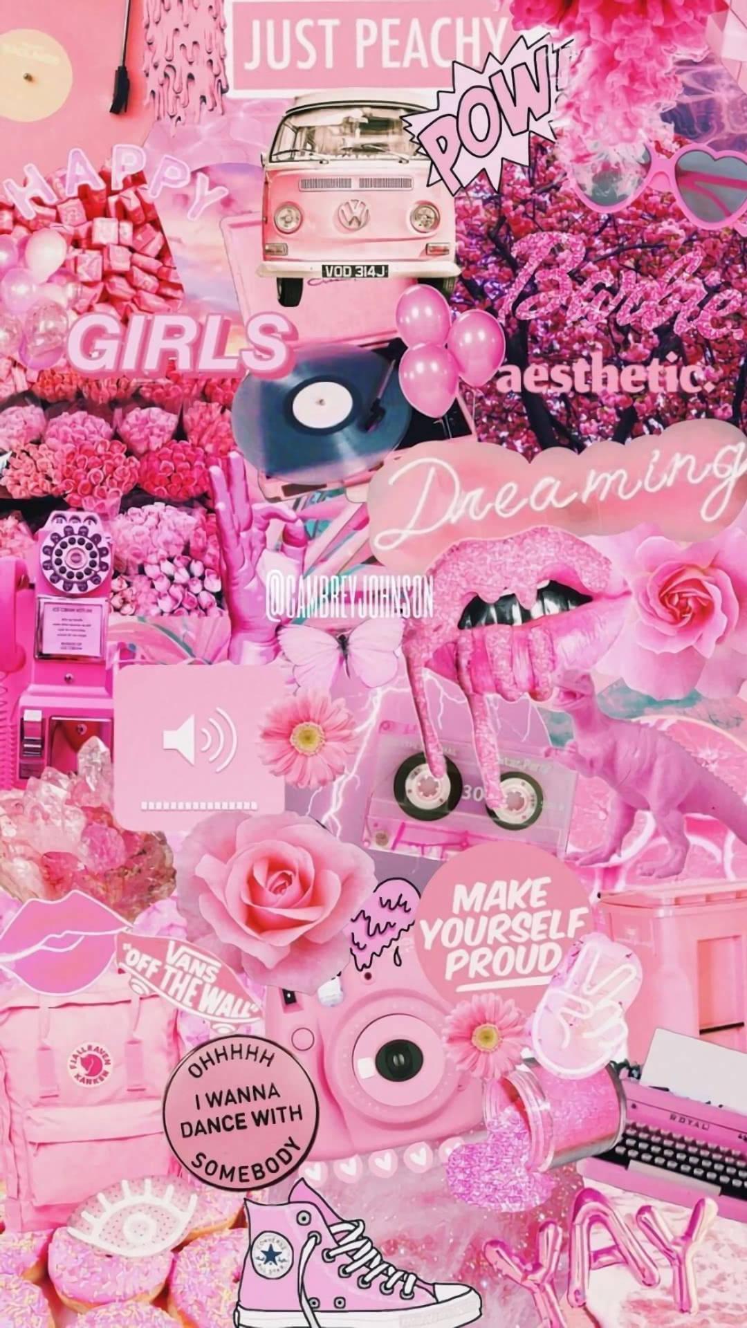 Pink Girly iPhone Collage — 1080x1920 wallpaper