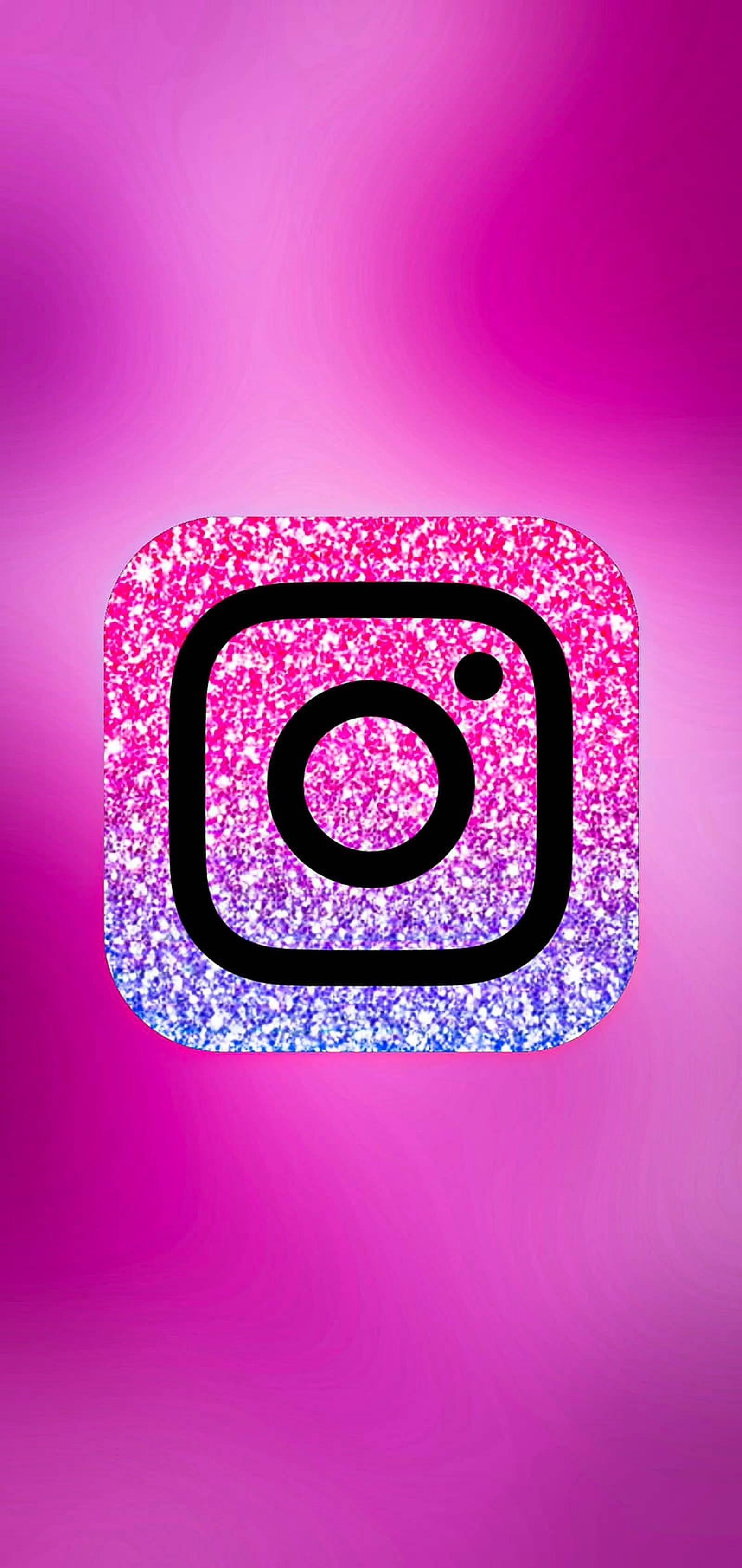 Pink Glitter Instagram Logo — 1600x3378 wallpaper
