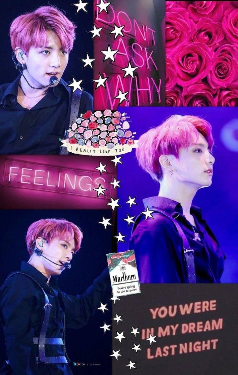 Pink Haired BTS JK Collage — 1000x1575 wallpaper