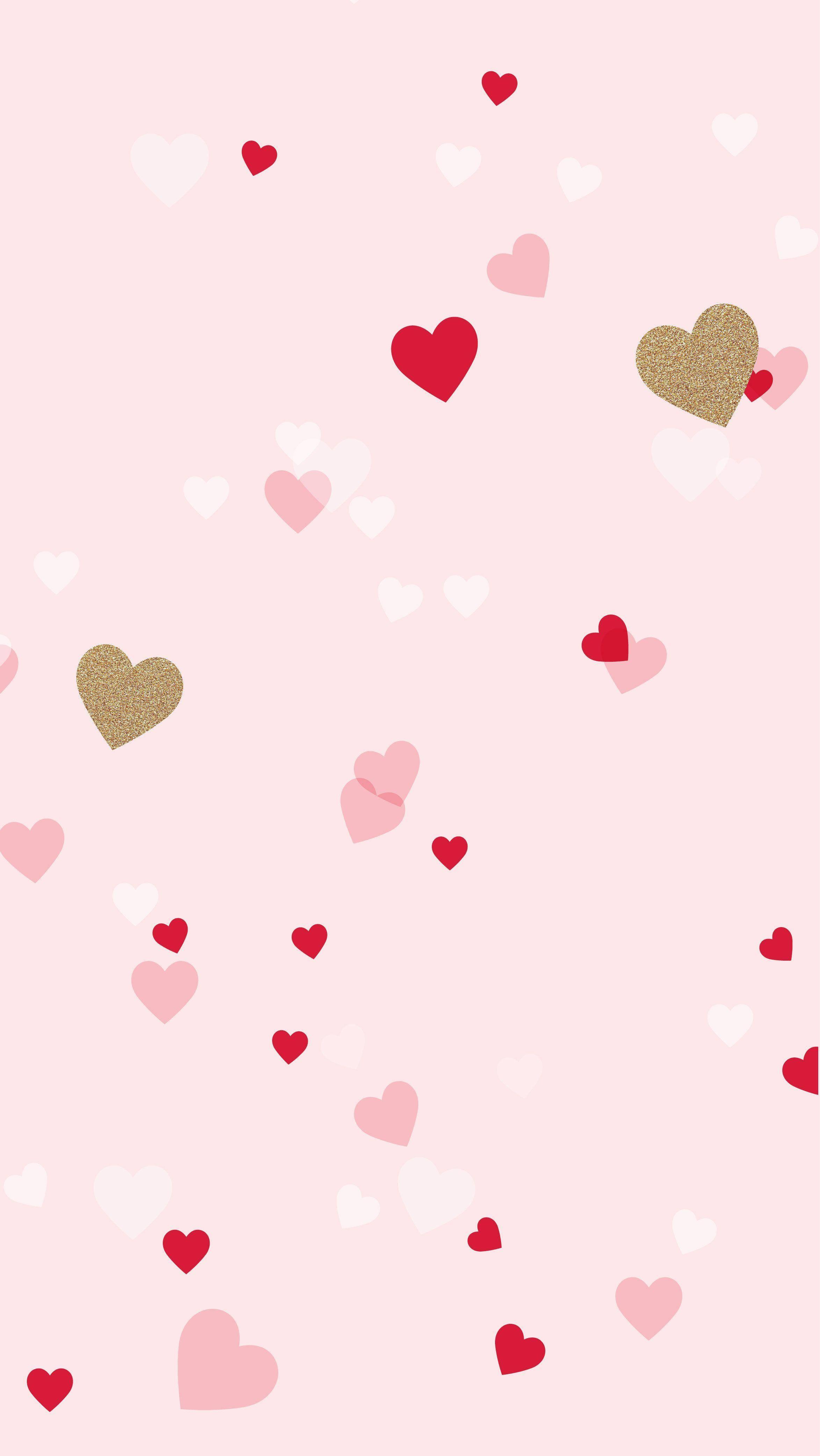 Pink Hearts Cute Aesthetic — 2347x4165 wallpaper